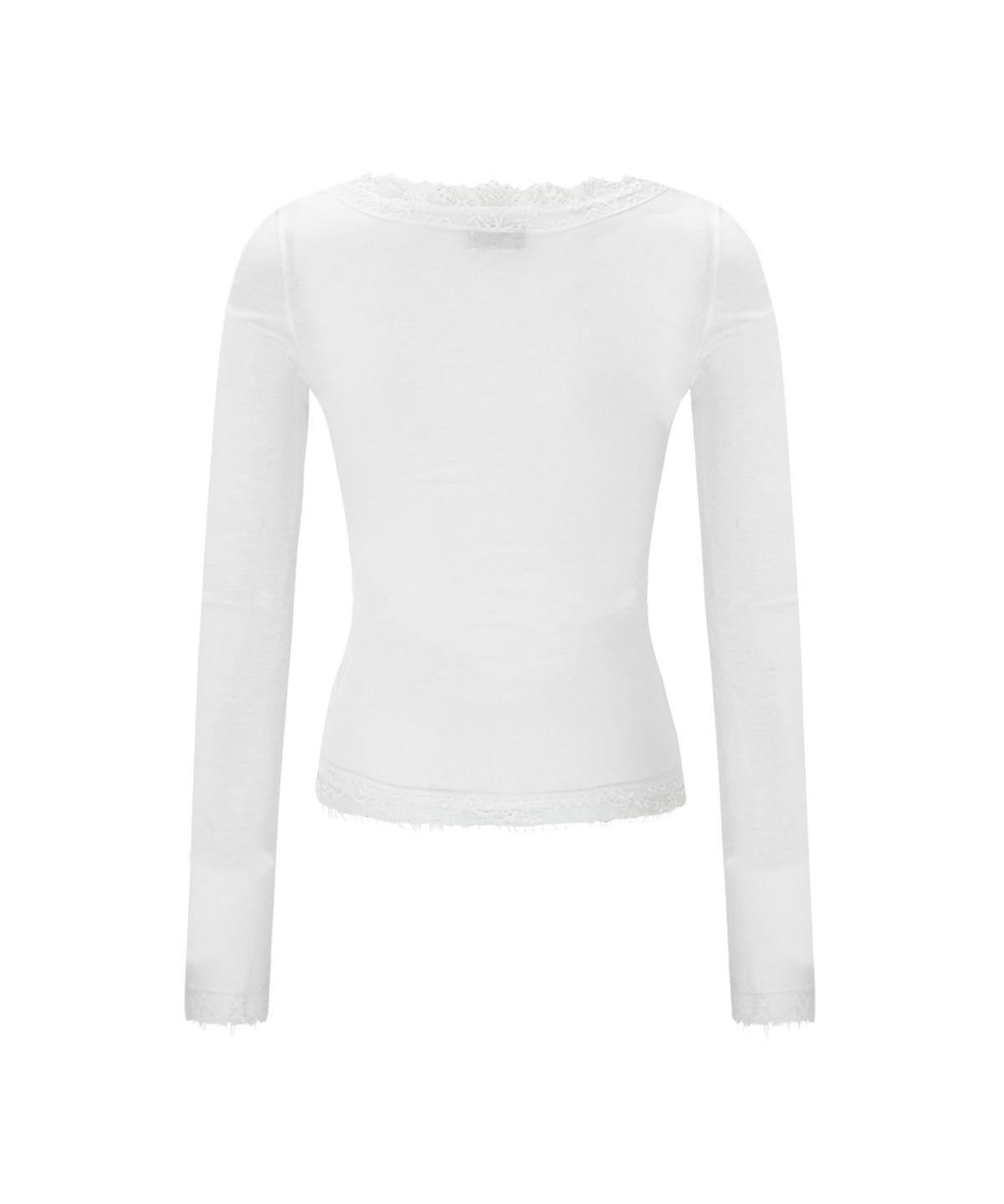 플리즈노팔로우(PLEASENOFOLLOW) Kane Lace Long Sleeve Top (White)