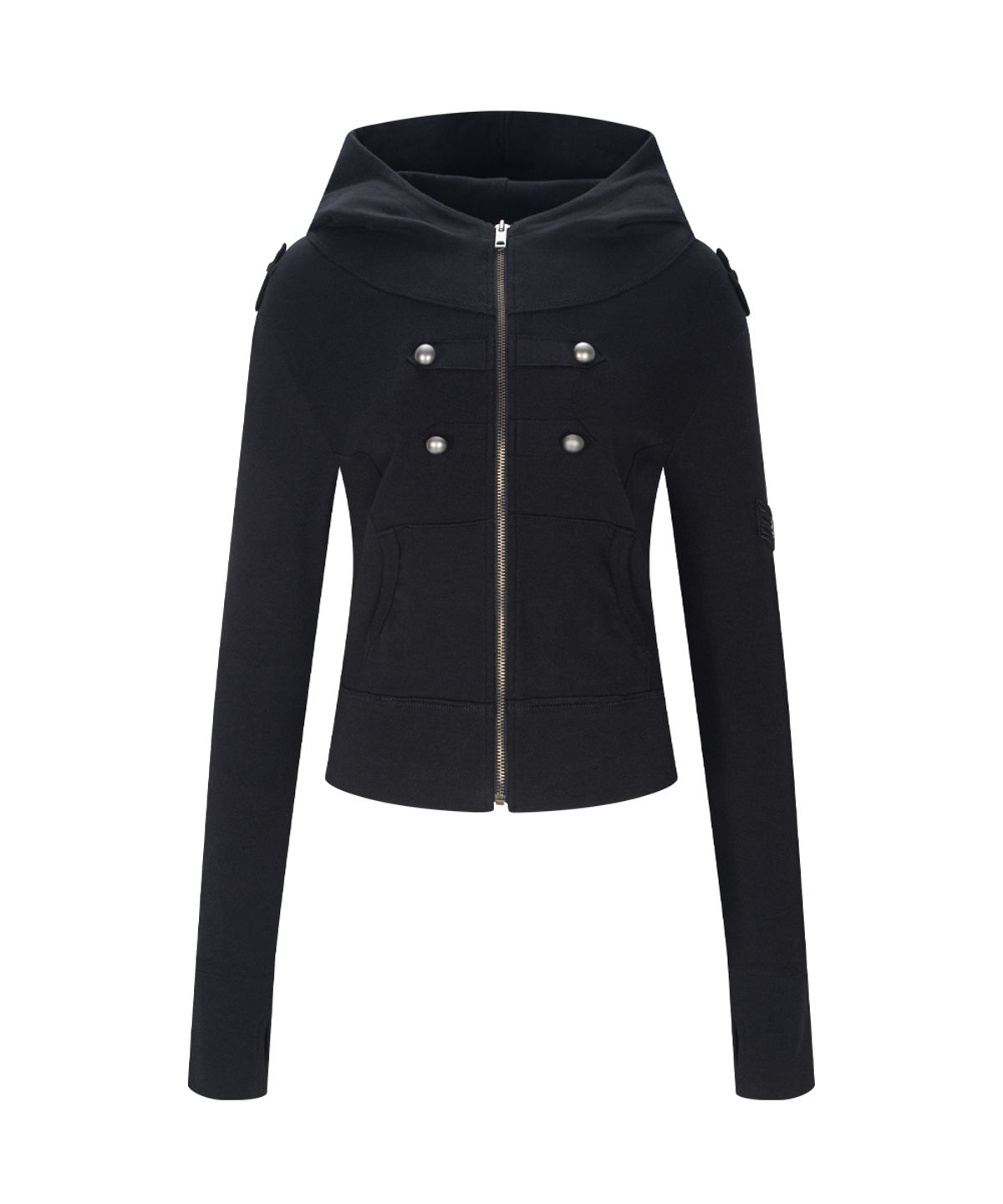 플리즈노팔로우(PLEASENOFOLLOW) Nars Military Hoodie (Black)