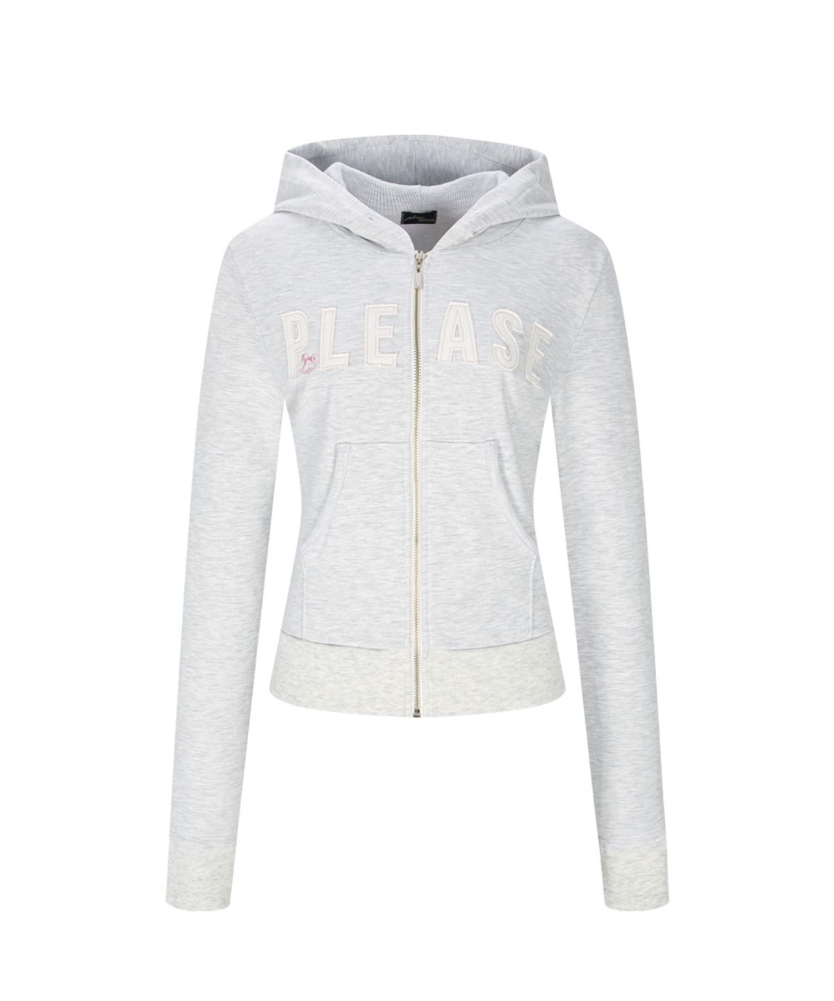 플리즈노팔로우(PLEASENOFOLLOW) Dorothy Logo Patch Hoodie (White Melange)