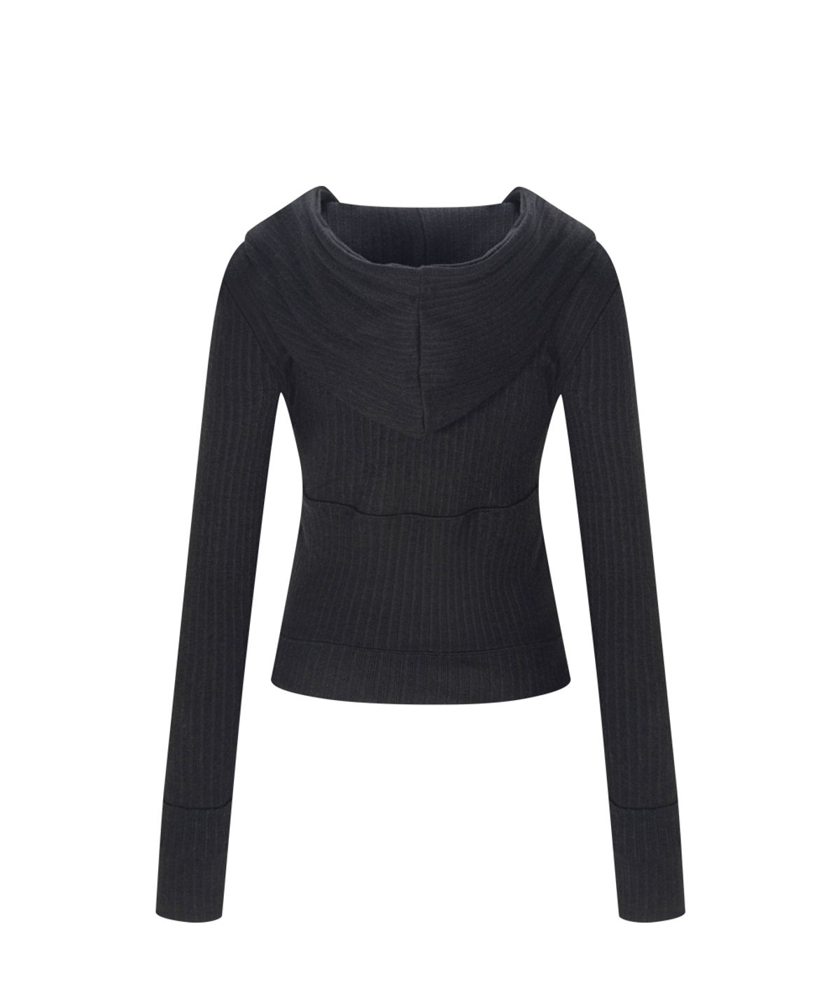 플리즈노팔로우(PLEASENOFOLLOW) Devon Ribbed Hoodie (Black)