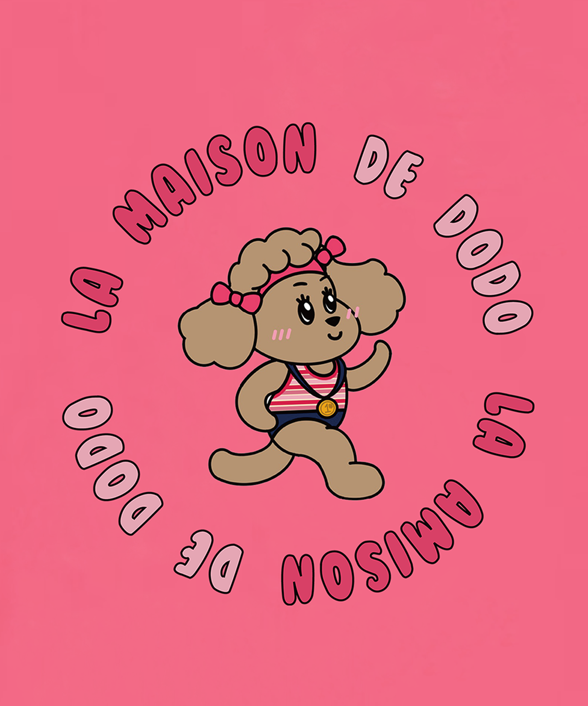 라메종드도도(LA MAISON DE DODO) Simply DODO T Shirt with Running Dog(Dusty Pink)_키즈기본티 키즈프린트 등원복 키즈긴팔티 아동긴팔티 간절기 키즈선물 아동선물 여아선물 남아선물