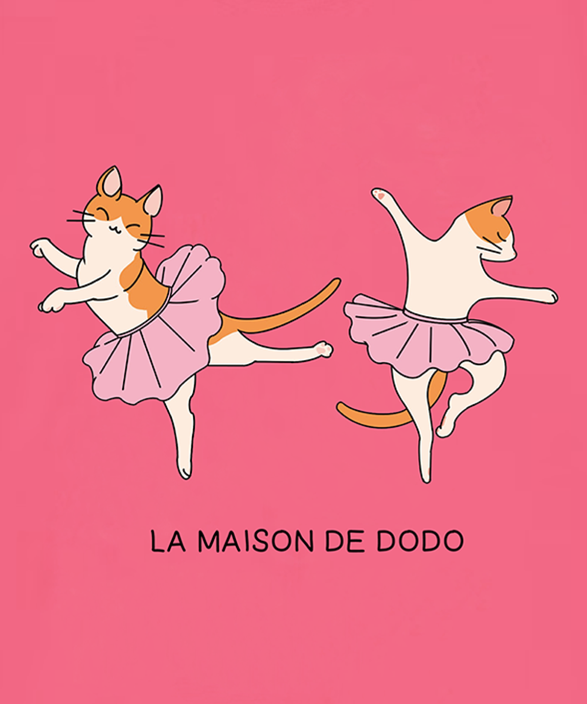라메종드도도(LA MAISON DE DODO) Simply DODO T Shirt with Ballet Cats(Dusty Pink)_키즈기본티 키즈프린트 등원복 키즈긴팔티 아동긴팔티 간절기 키즈선물 아동선물 여아선물 남아선물