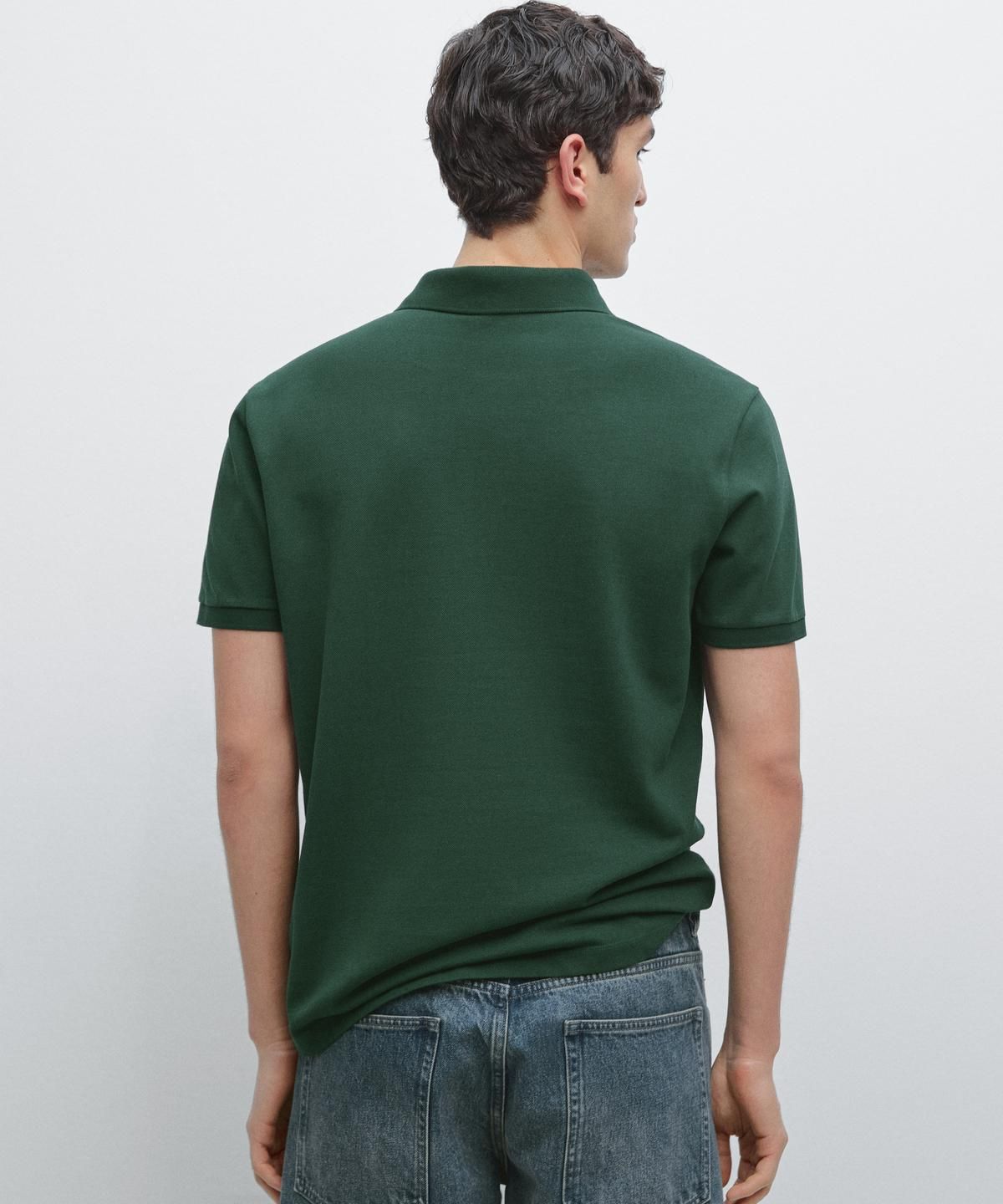 마시모두띠(MASSIMO DUTTI) 마이크로텍스처드 코튼 피케 폴로 셔츠