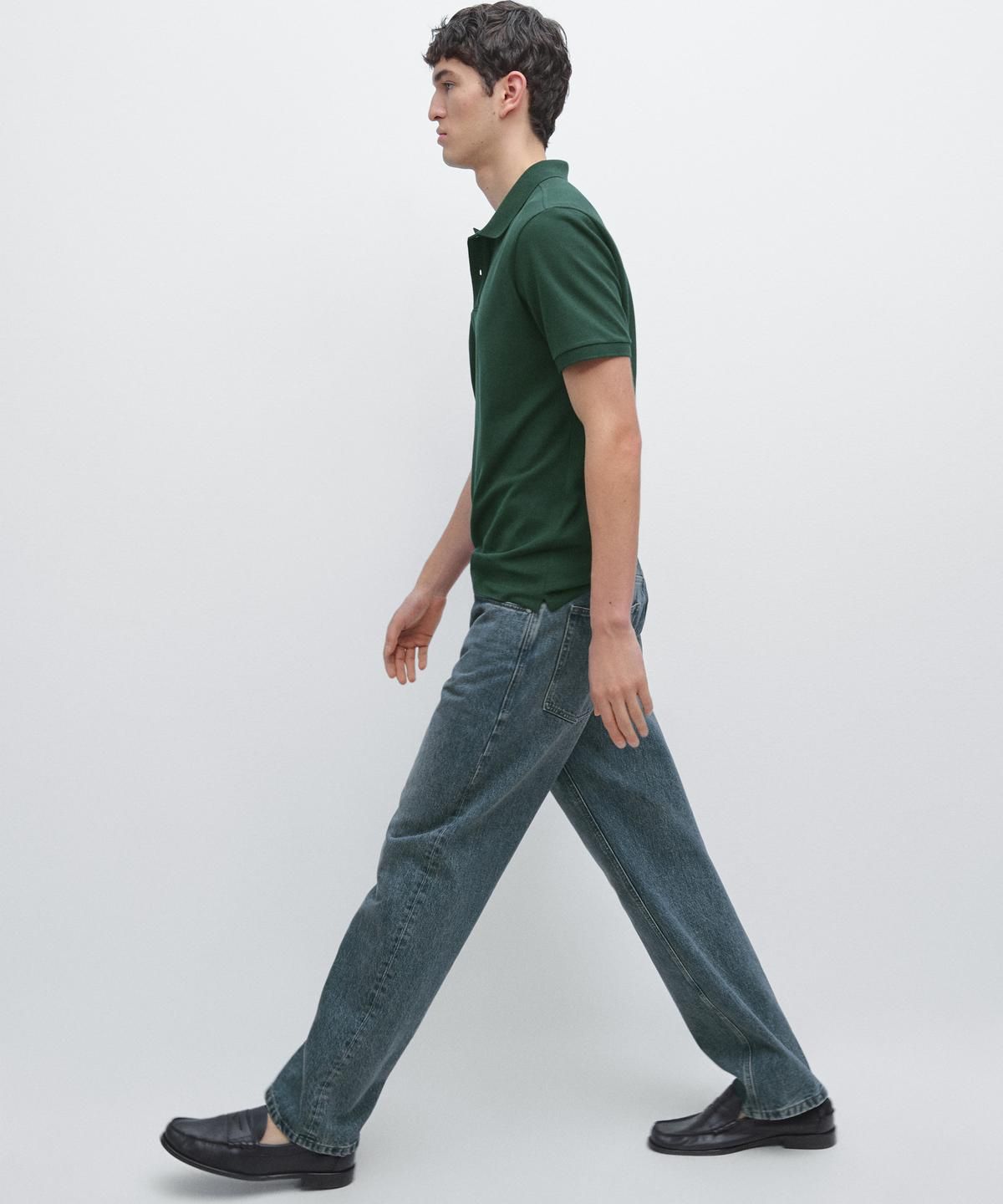 마시모두띠(MASSIMO DUTTI) 마이크로텍스처드 코튼 피케 폴로 셔츠