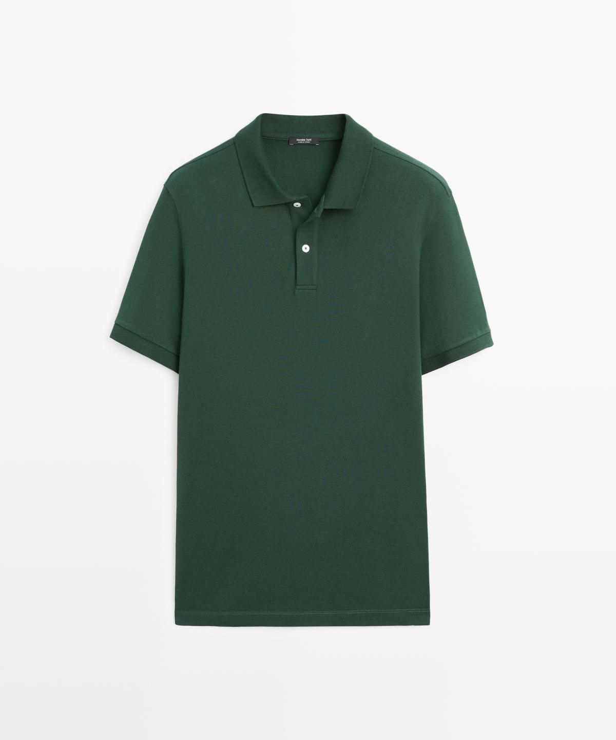 마시모두띠(MASSIMO DUTTI) 마이크로텍스처드 코튼 피케 폴로 셔츠