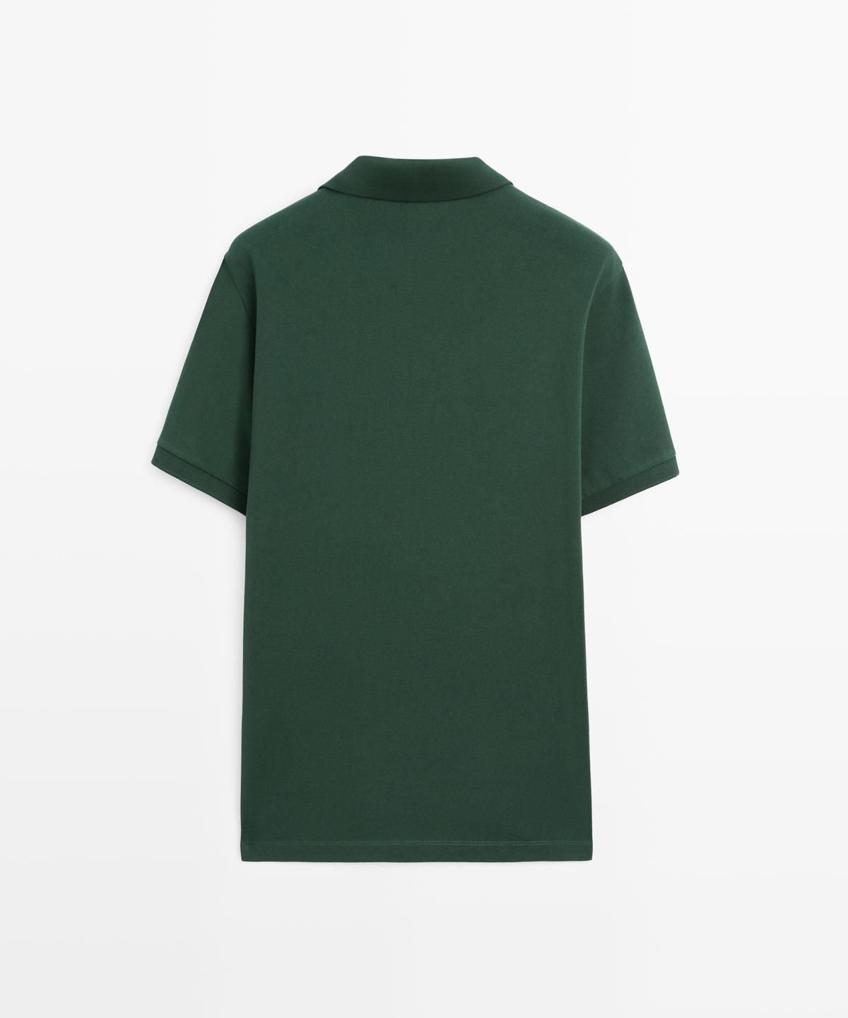 마시모두띠(MASSIMO DUTTI) 마이크로텍스처드 코튼 피케 폴로 셔츠