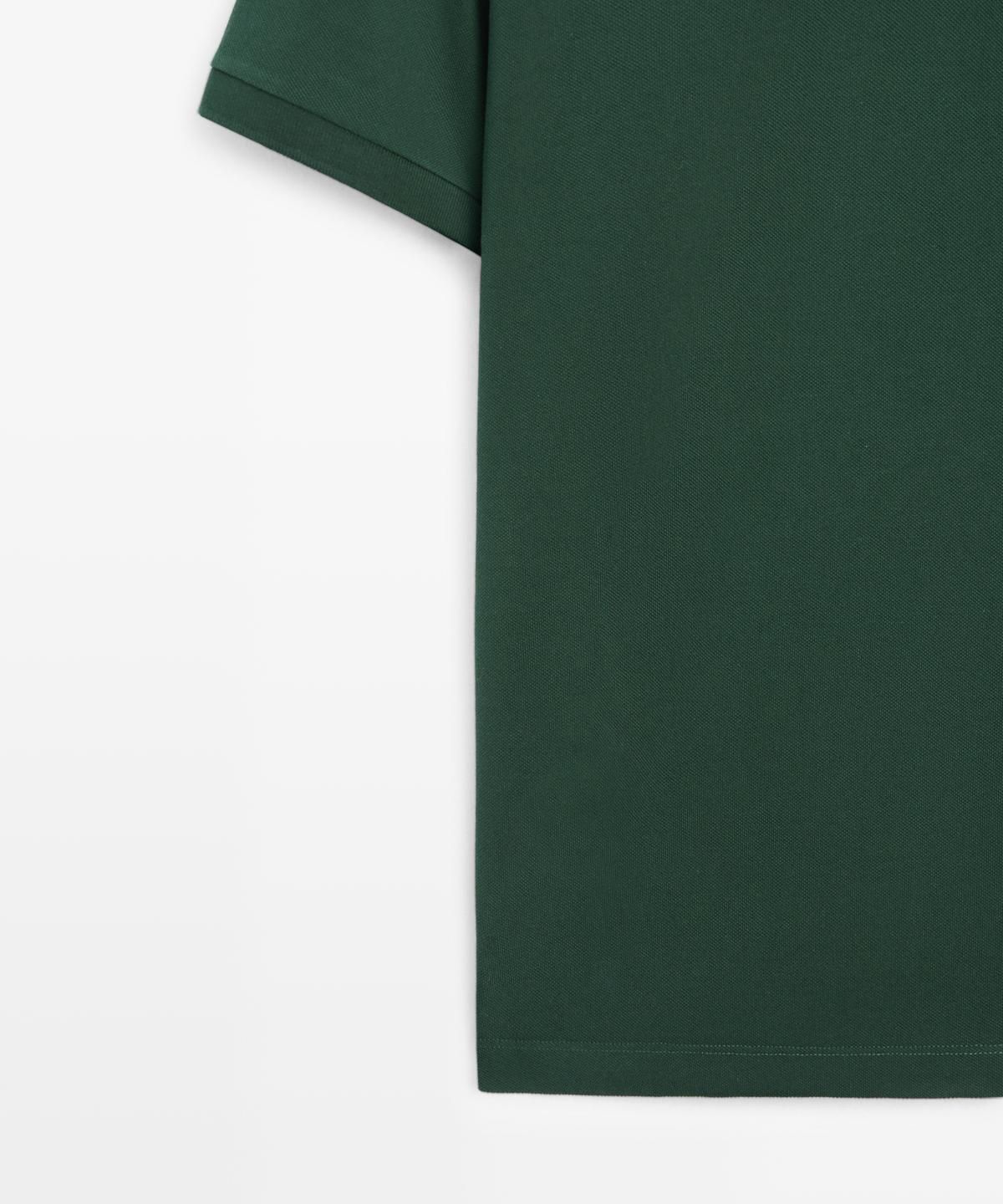 마시모두띠(MASSIMO DUTTI) 마이크로텍스처드 코튼 피케 폴로 셔츠
