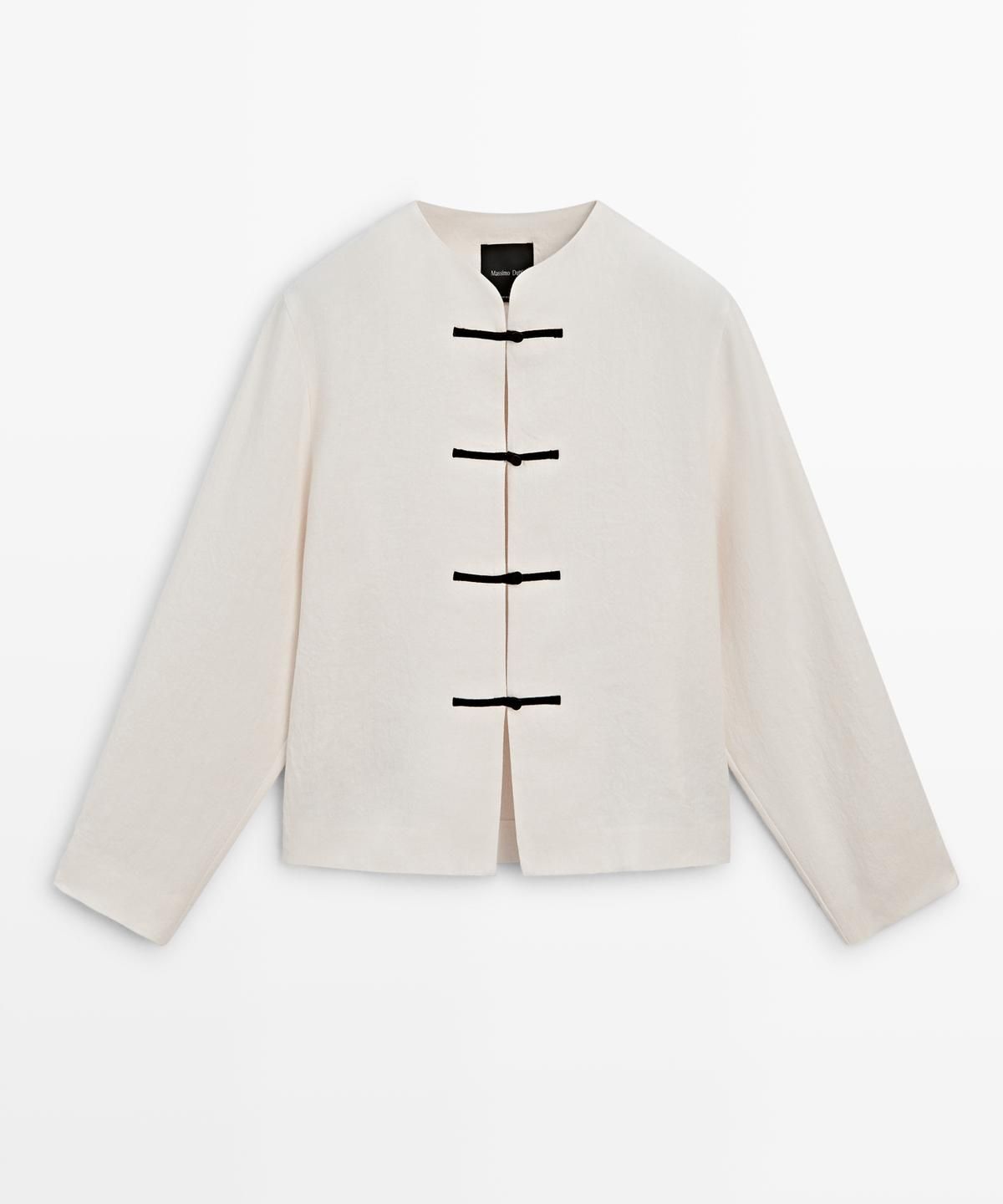 마시모두띠(MASSIMO DUTTI) 린넨 버튼 디테일 오버셔츠