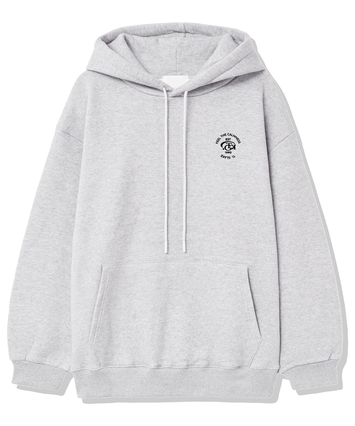 티글레이크(TI.GLAKE) TK클럽 기모 후드티셔츠 라이트그레이