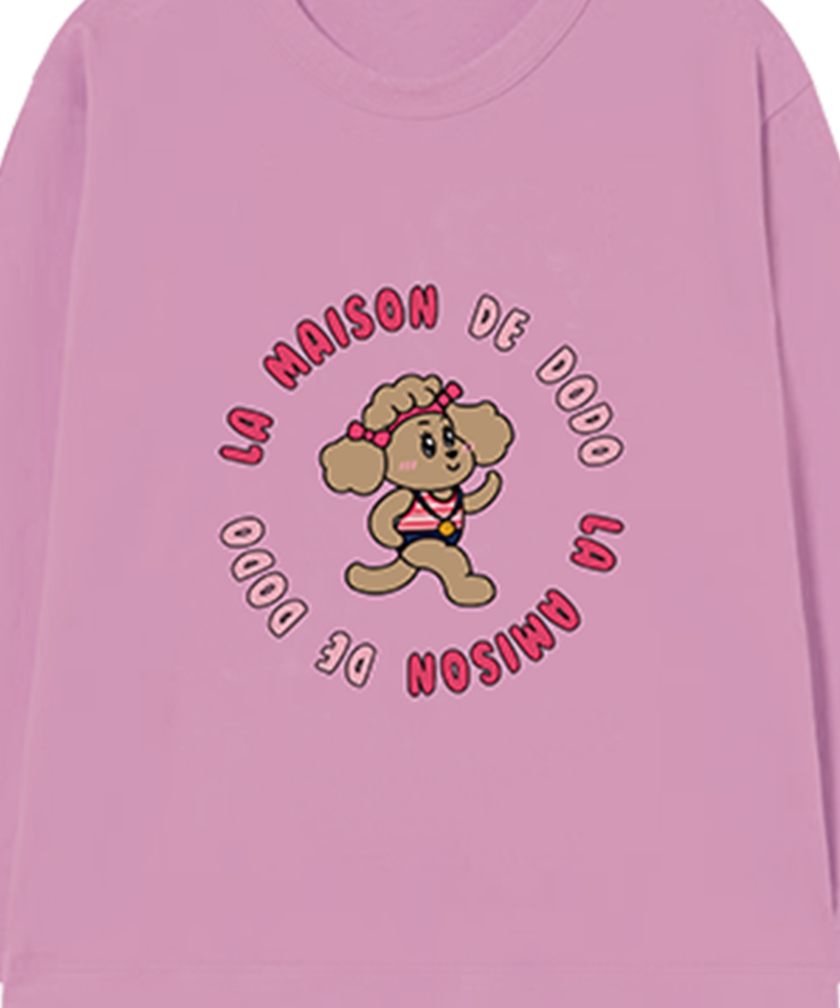 라메종드도도(LA MAISON DE DODO) Simply DODO T Shirt with Running Dog(Lavender)_키즈기본티 키즈프린트 등원복 키즈긴팔티 아동긴팔티 간절기 키즈선물 아동선물 여아선물 남아선물