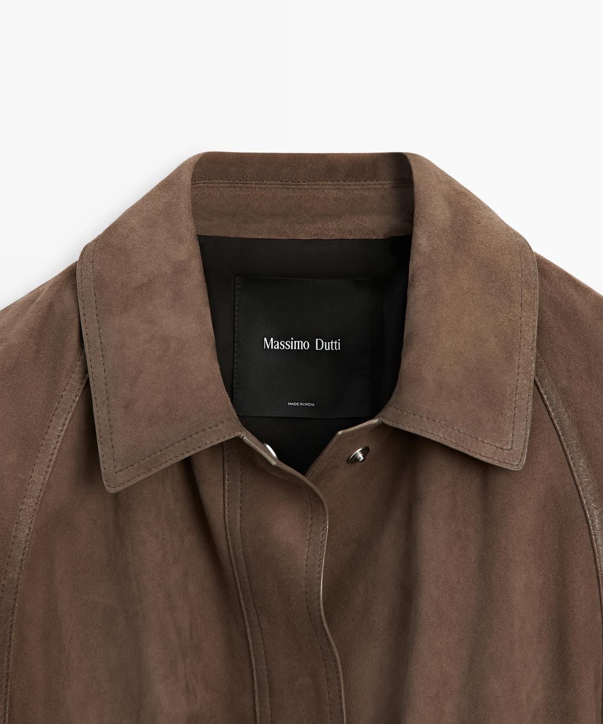 마시모두띠(MASSIMO DUTTI) 벨티드 스웨이드 레더 재킷
