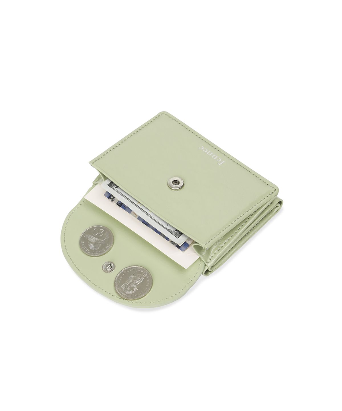 페넥(FENNEC) CRINKLE HALFMOON MINI WALLET - PISTACHIO
