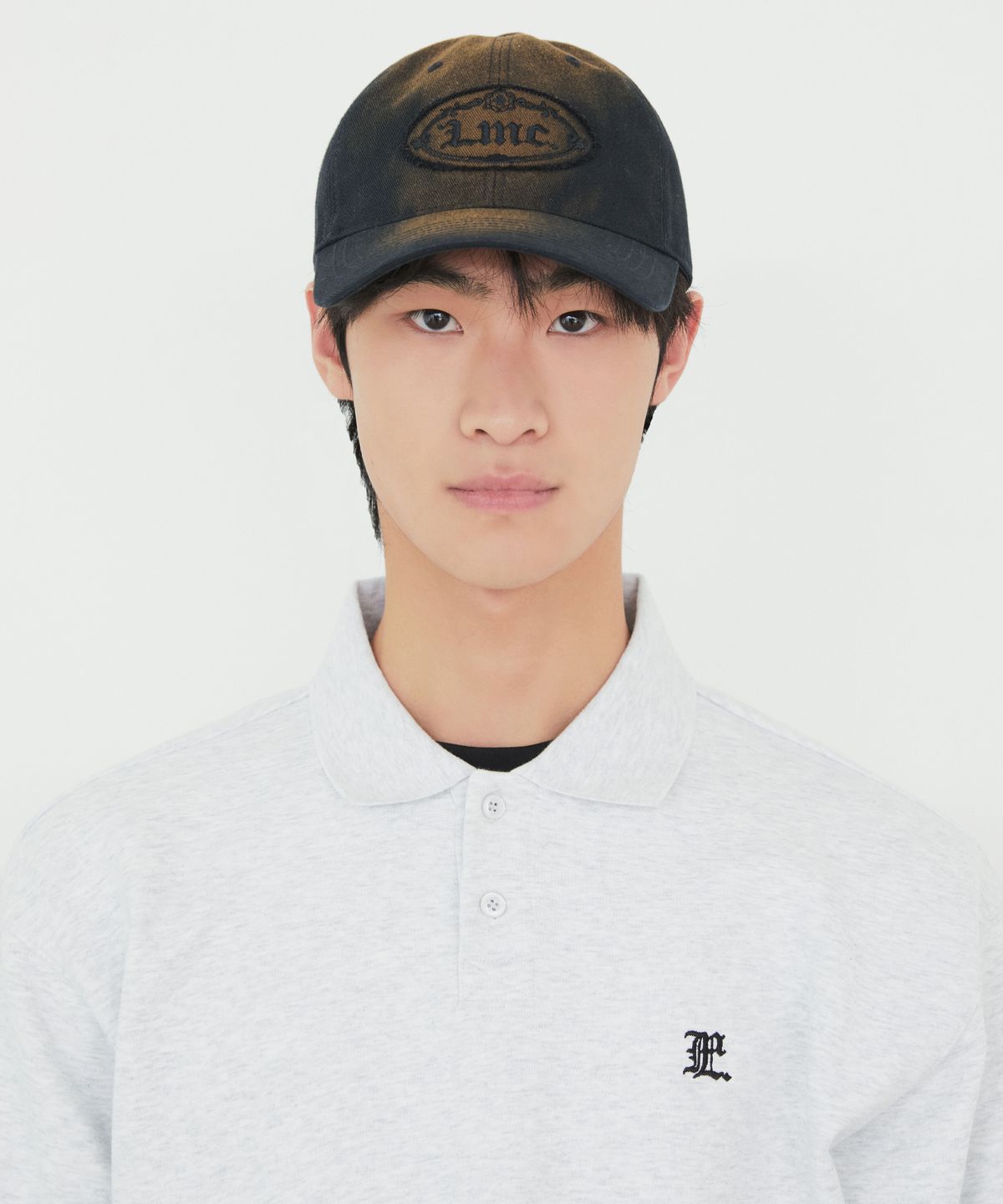 엘엠씨(LMC) WASHED DENIM GOTHIC OVAL 6PANEL CAP blue