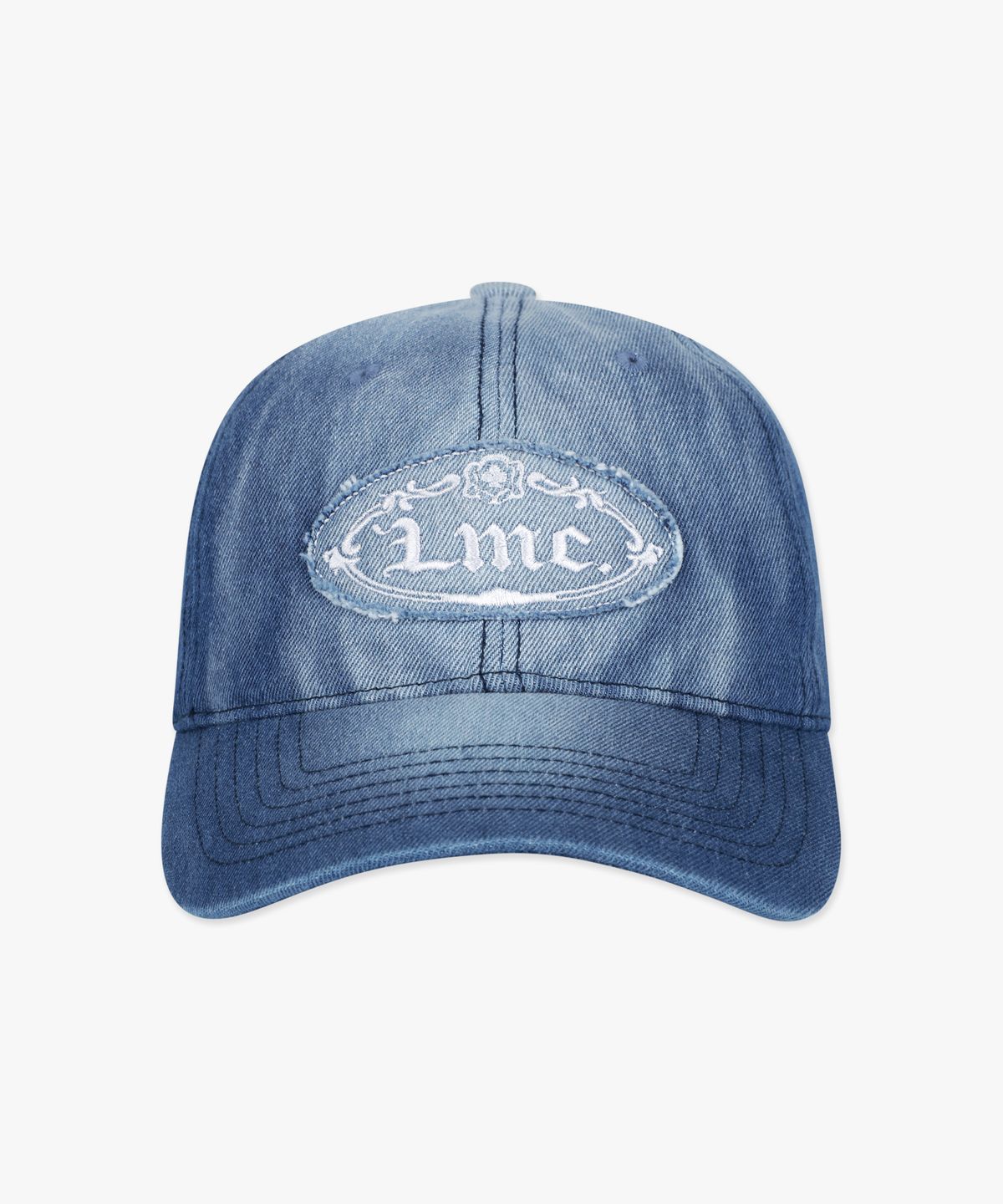 엘엠씨(LMC) WASHED DENIM GOTHIC OVAL 6PANEL CAP blue