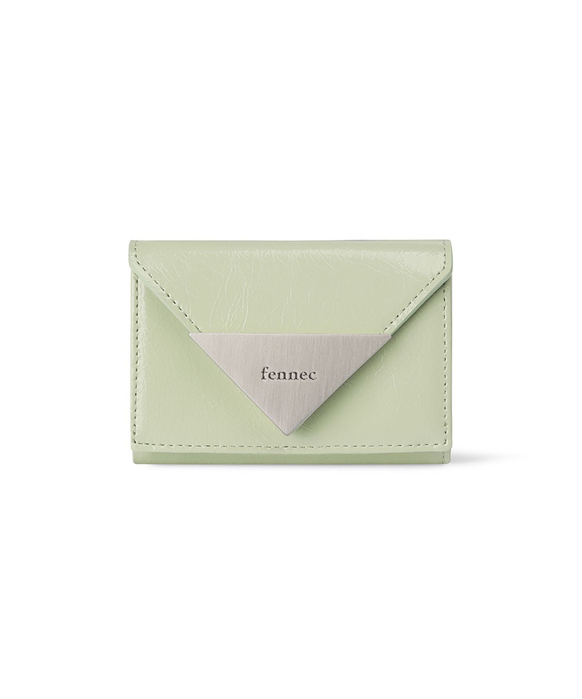 페넥(FENNEC) CRINKLE TRIANGLE TRIPLE WALLET - PISTACHIO