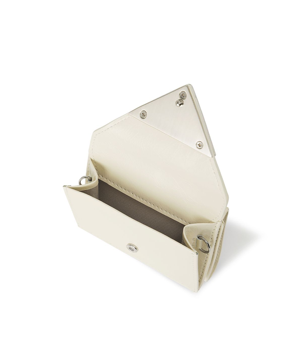 페넥(FENNEC) CRINKLE TRIANGLE TRIPLE WALLET - VANILLA