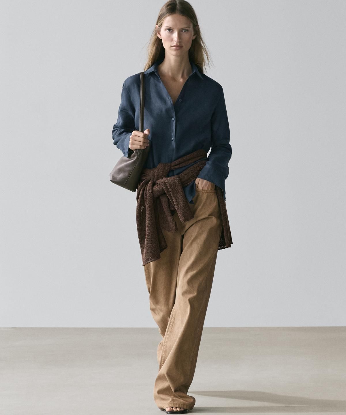 마시모두띠(MASSIMO DUTTI) 100% 린넨 루즈핏 셔츠