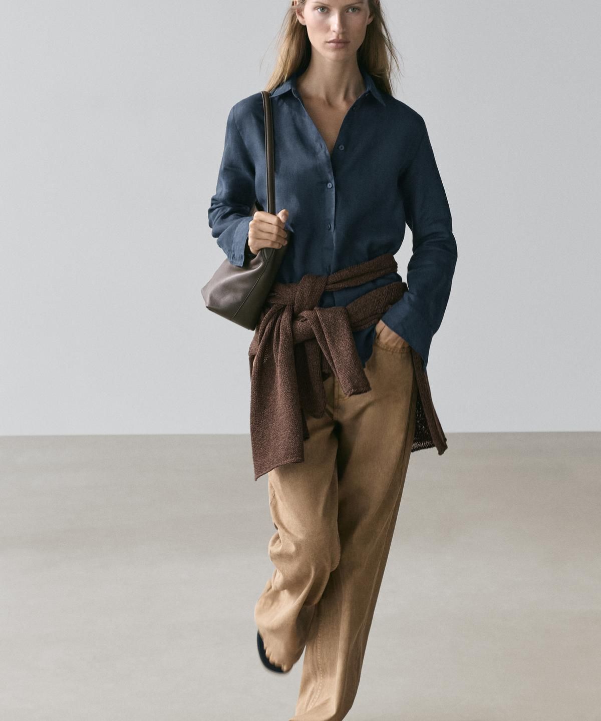 마시모두띠(MASSIMO DUTTI) 100% 린넨 루즈핏 셔츠