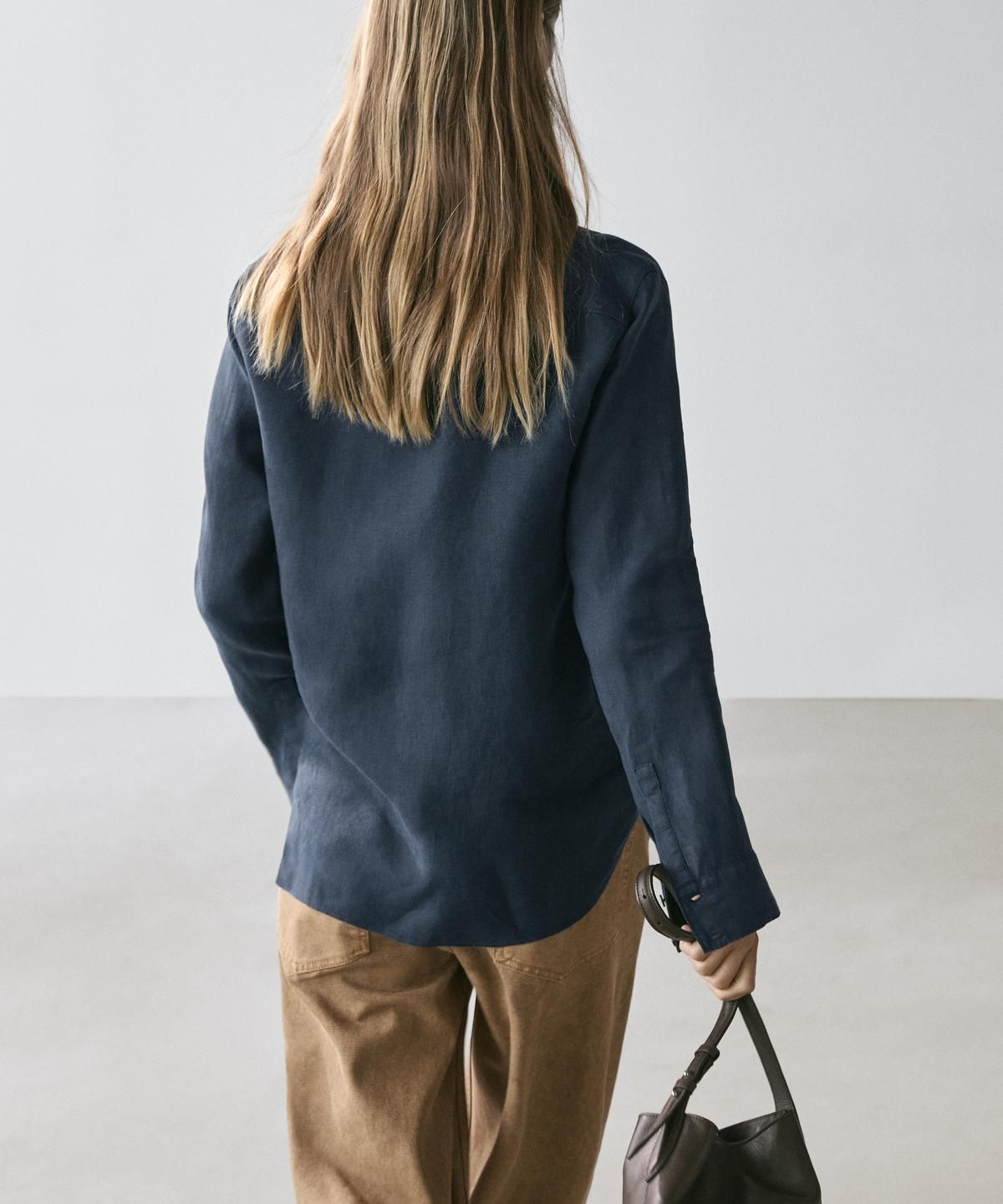 마시모두띠(MASSIMO DUTTI) 100% 린넨 루즈핏 셔츠