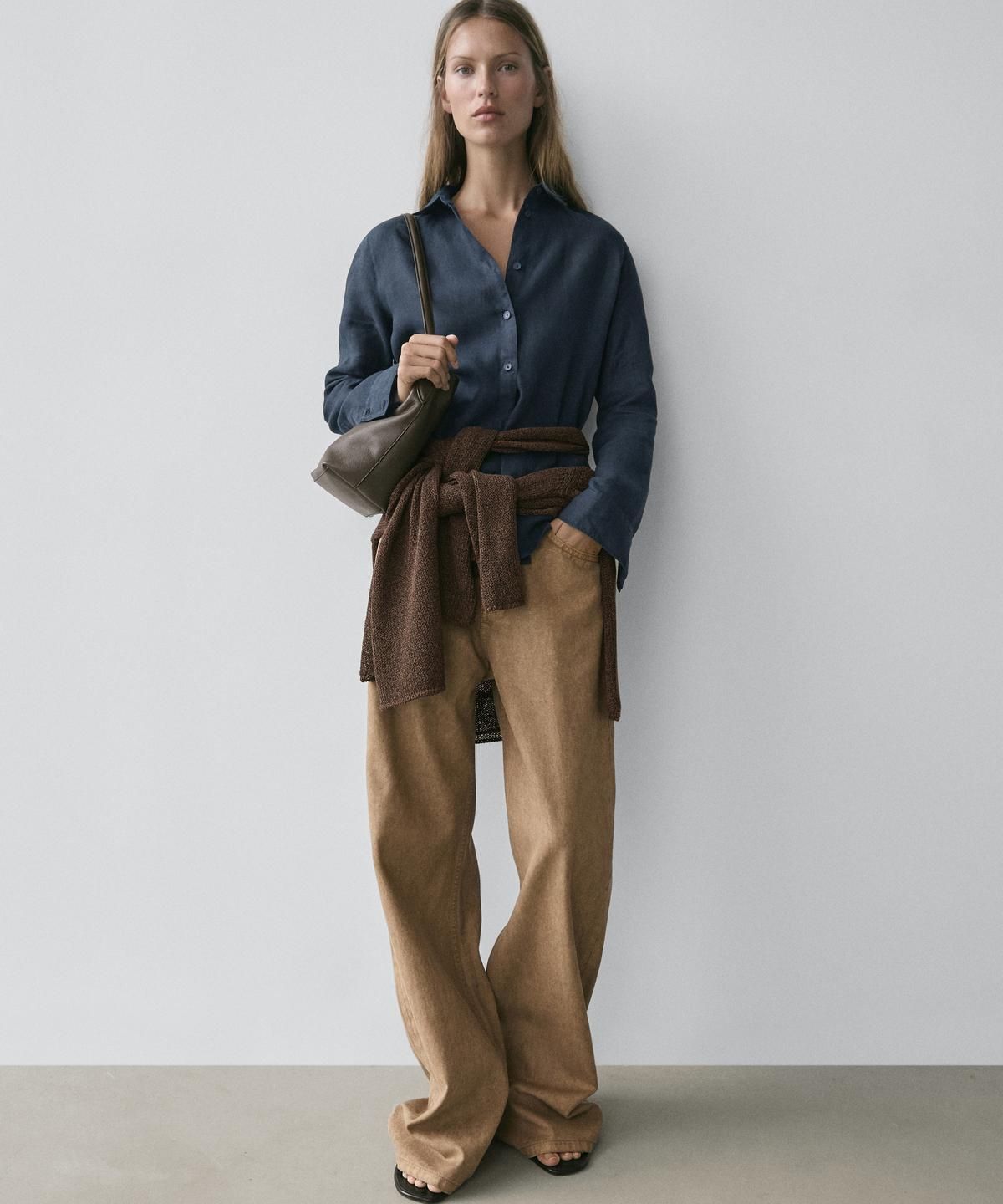 마시모두띠(MASSIMO DUTTI) 100% 린넨 루즈핏 셔츠