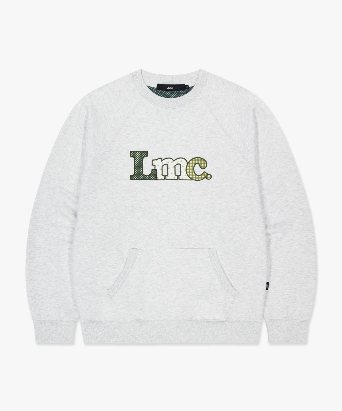 엘엠씨(LMC) PATCHWORK RAGLAN SWEATSHIRT light heather gray