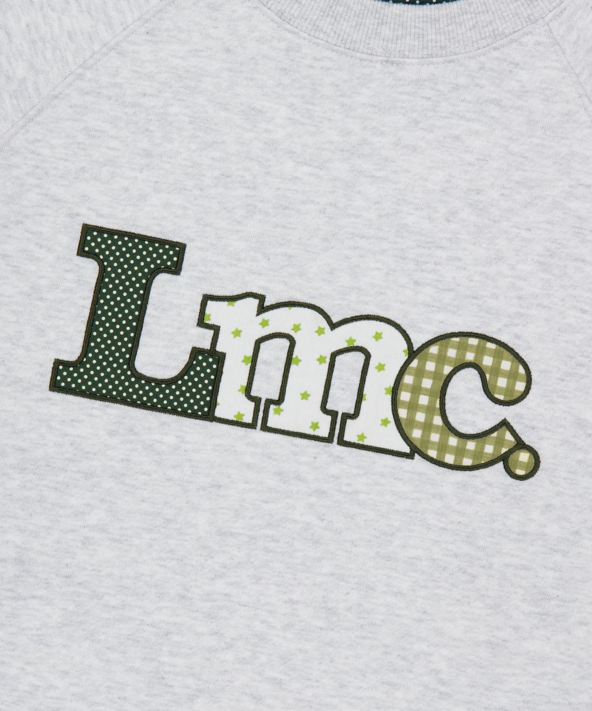 엘엠씨(LMC) PATCHWORK RAGLAN SWEATSHIRT light heather gray