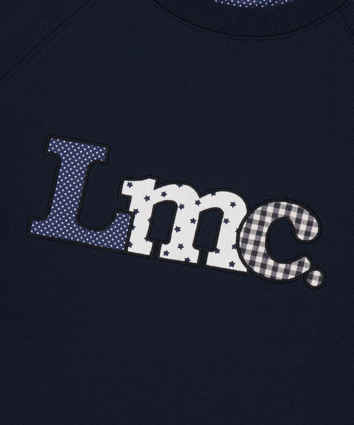 엘엠씨(LMC) PATCHWORK RAGLAN SWEATSHIRT navy