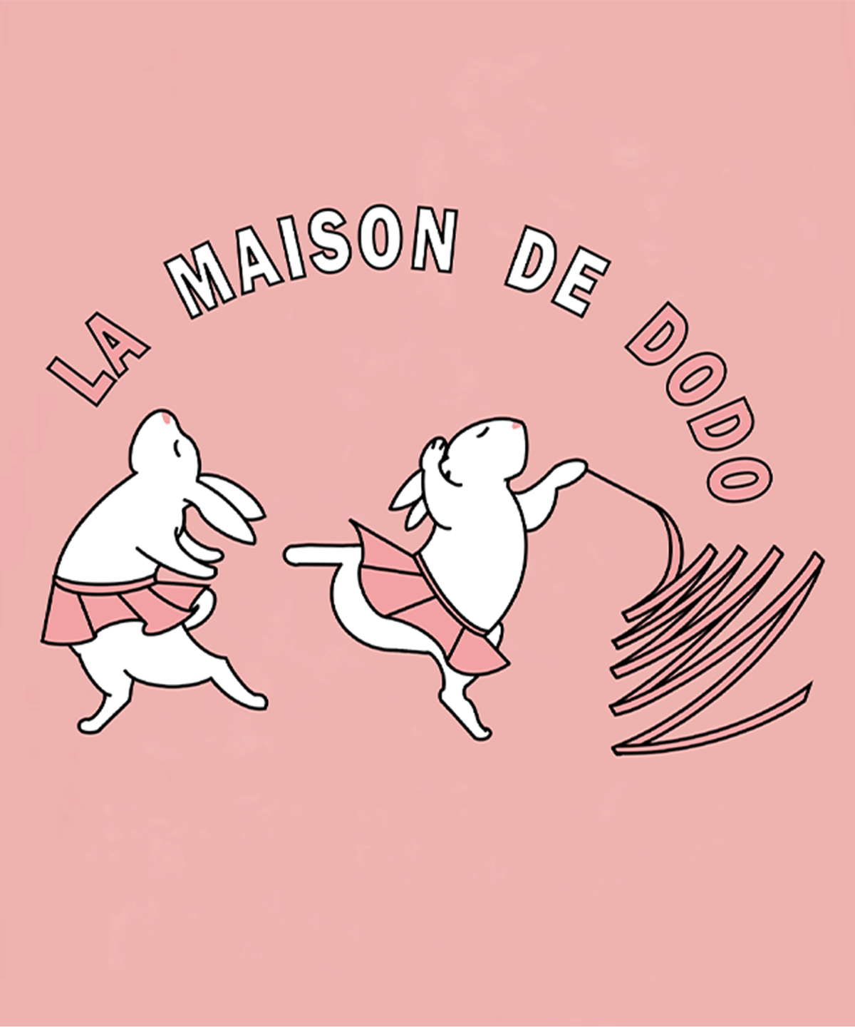 라메종드도도(LA MAISON DE DODO) Simply DODO T Shirt with Gymnast Rabbits (Pink)_키즈기본티 키즈프린트 등원복 키즈긴팔티 아동긴팔티 간절기 키즈선물 아동선물 여아선물 남아선물