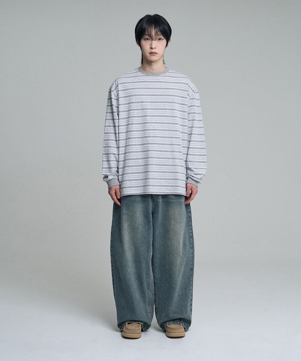 무븐(MOOVN) 모어 와이드 데님 팬츠 워시드 블루