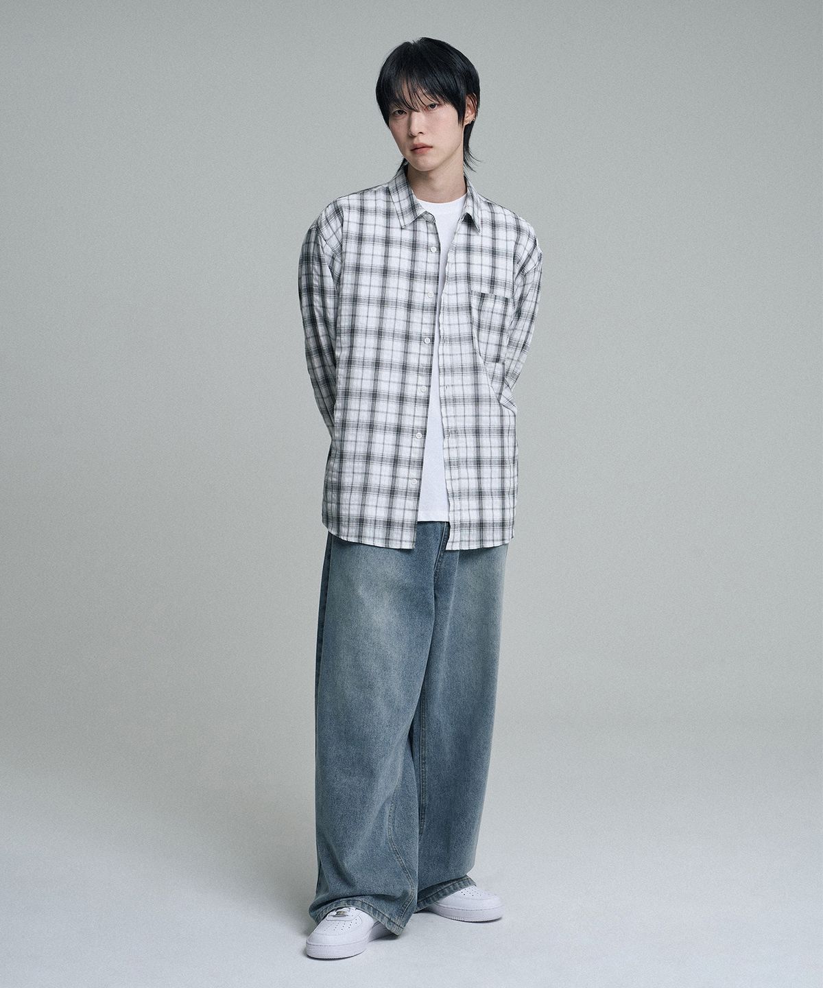 무븐(MOOVN) 모어 와이드 데님 팬츠 라이트 블루