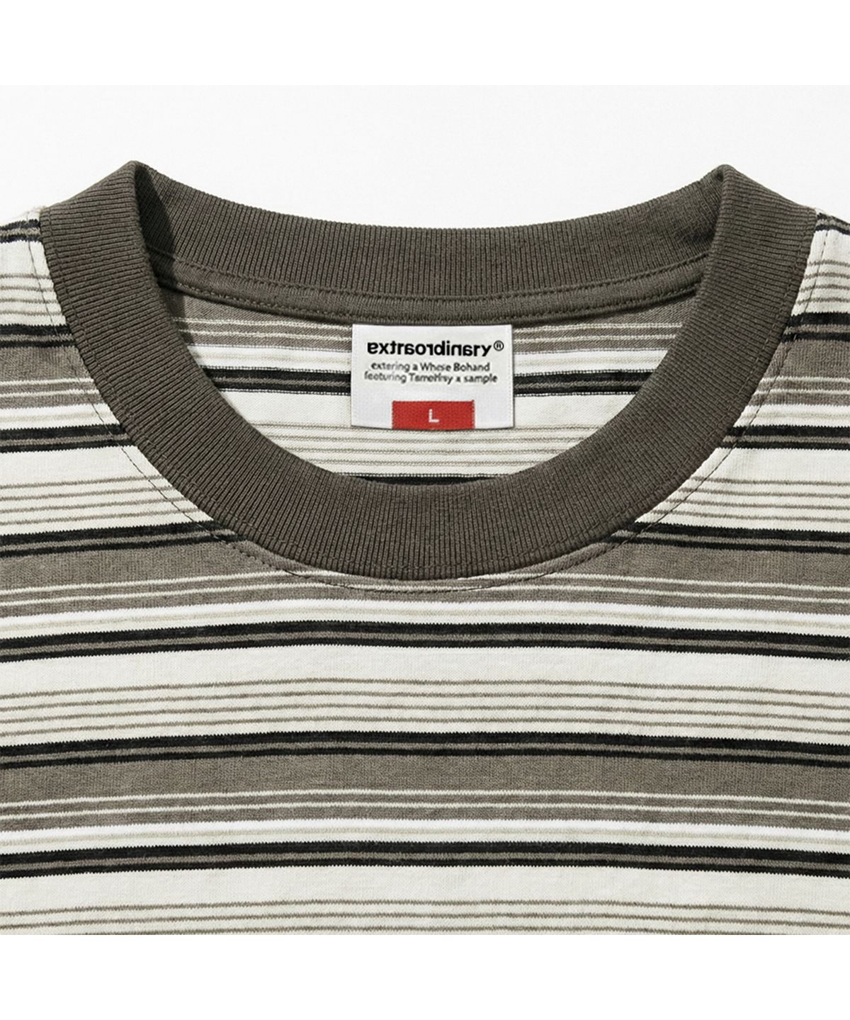 엑스트라오디너리(EXTRAORDINARY) GOTHIC LOGO STRIPE LS TEE GREY
