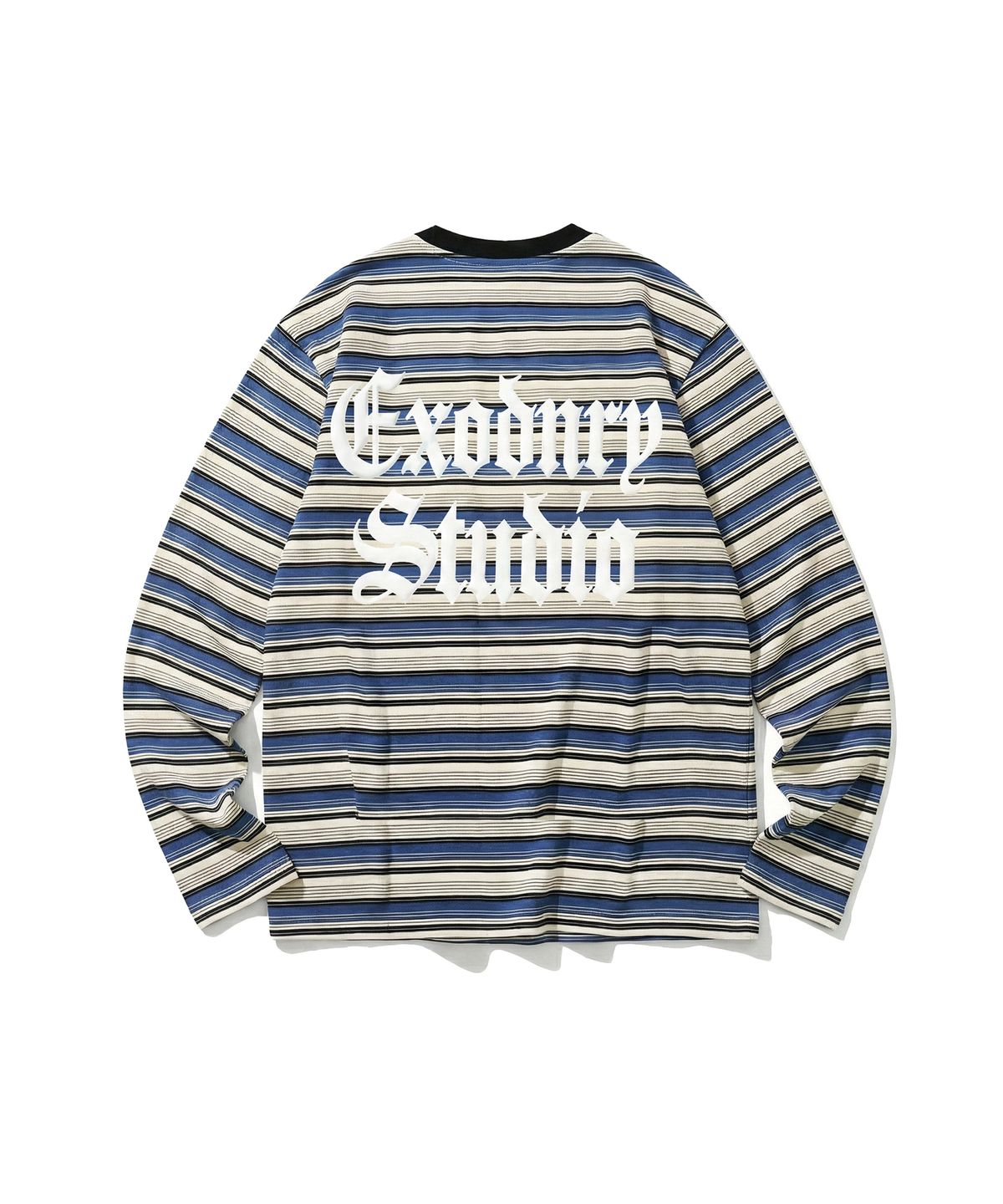 엑스트라오디너리(EXTRAORDINARY) GOTHIC LOGO STRIPE LS TEE BLUE