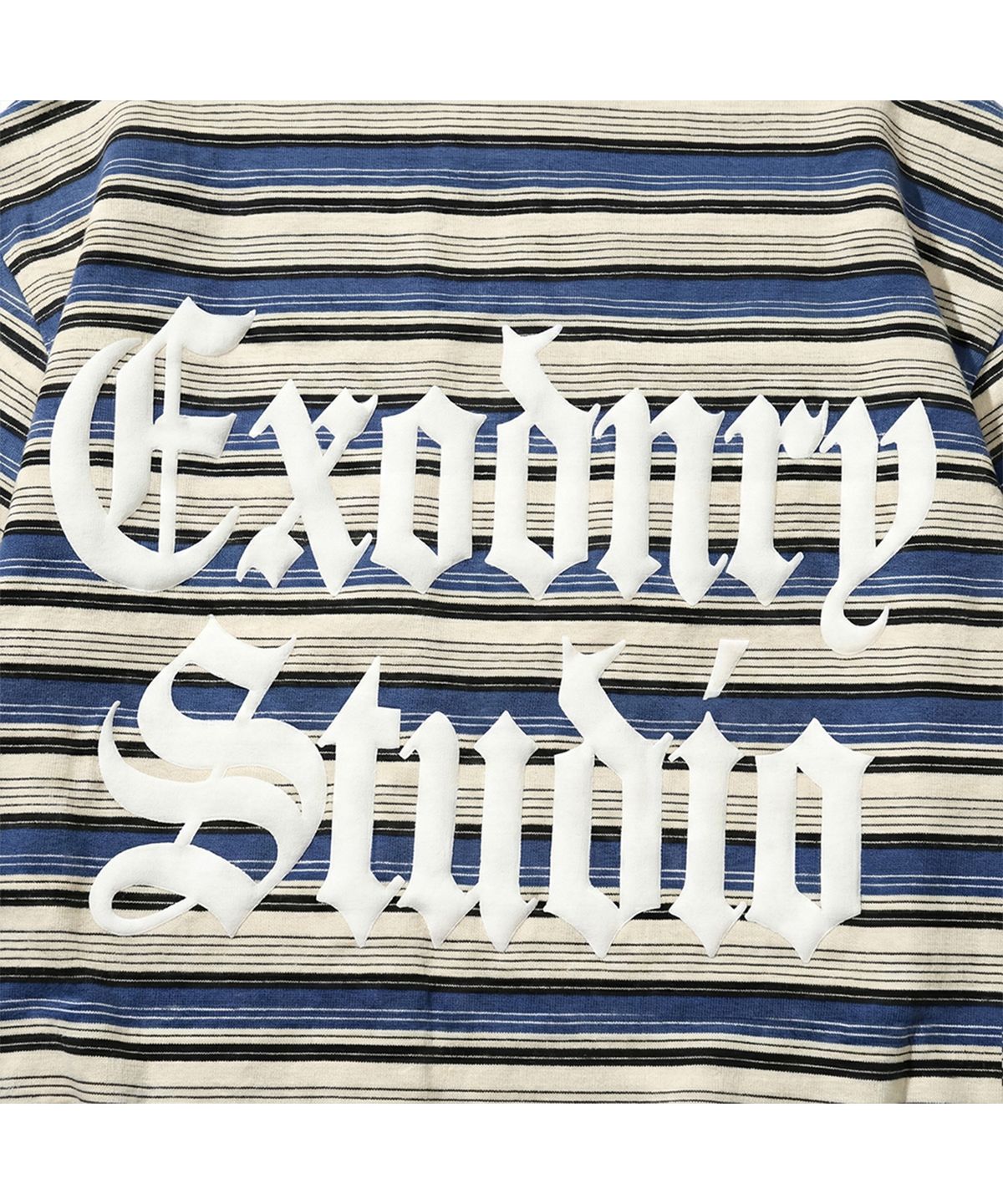 엑스트라오디너리(EXTRAORDINARY) GOTHIC LOGO STRIPE LS TEE BLUE