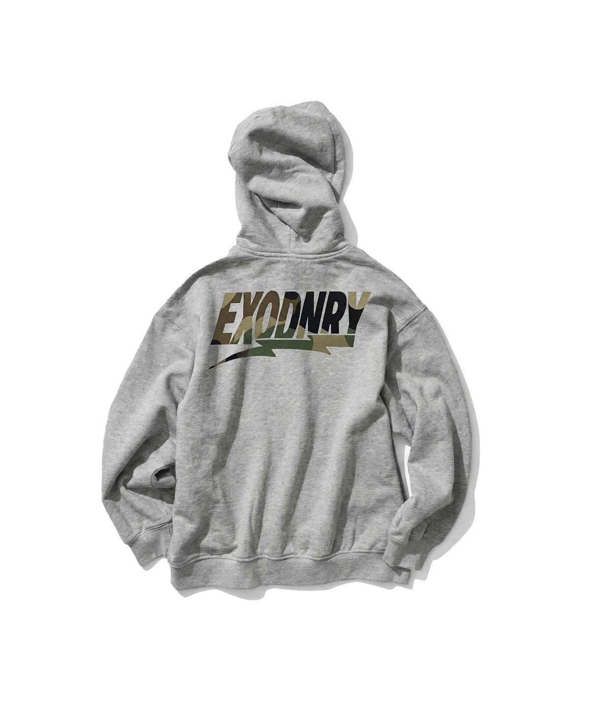 엑스트라오디너리(EXTRAORDINARY) CAMO FILL LOGO ZIP-UP HOODIE MELANGE GREY