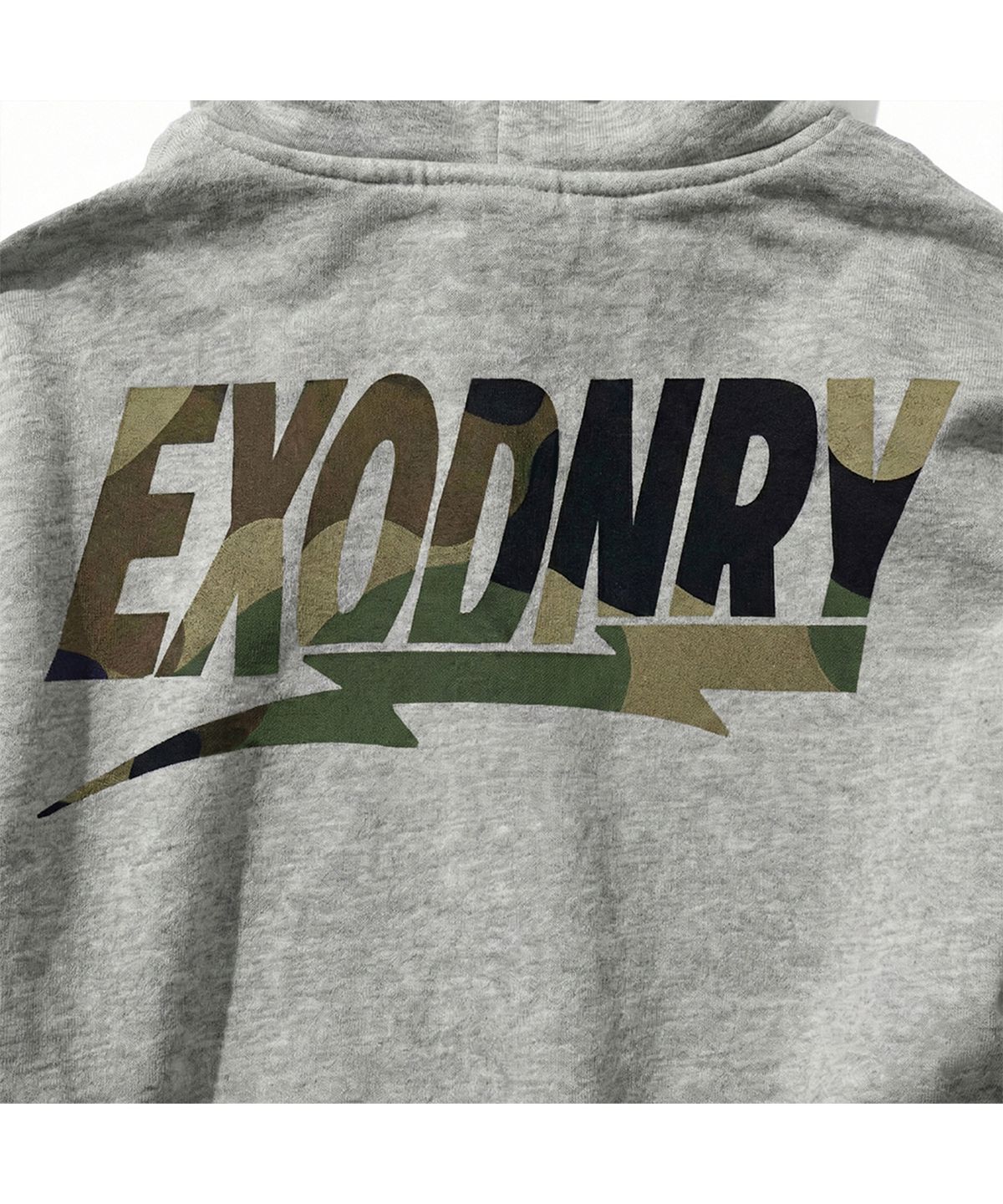 엑스트라오디너리(EXTRAORDINARY) CAMO FILL LOGO ZIP-UP HOODIE MELANGE GREY