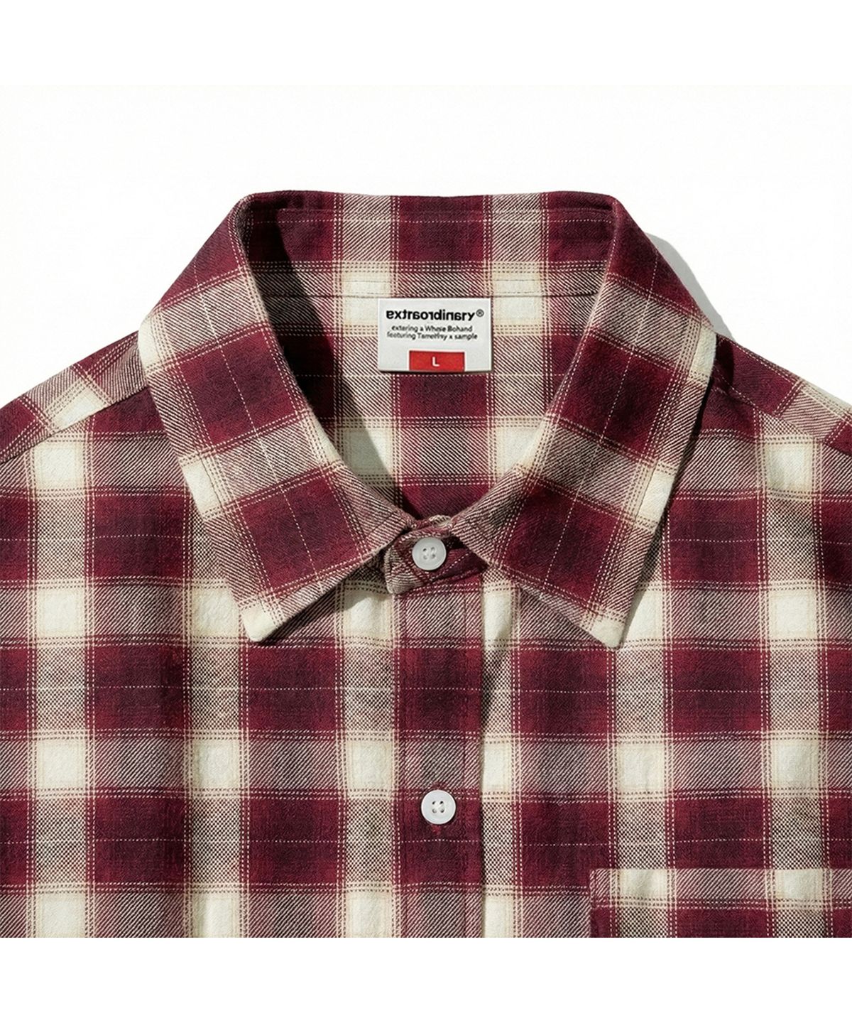 엑스트라오디너리(EXTRAORDINARY) OMBRE CHECK SHIRT RED