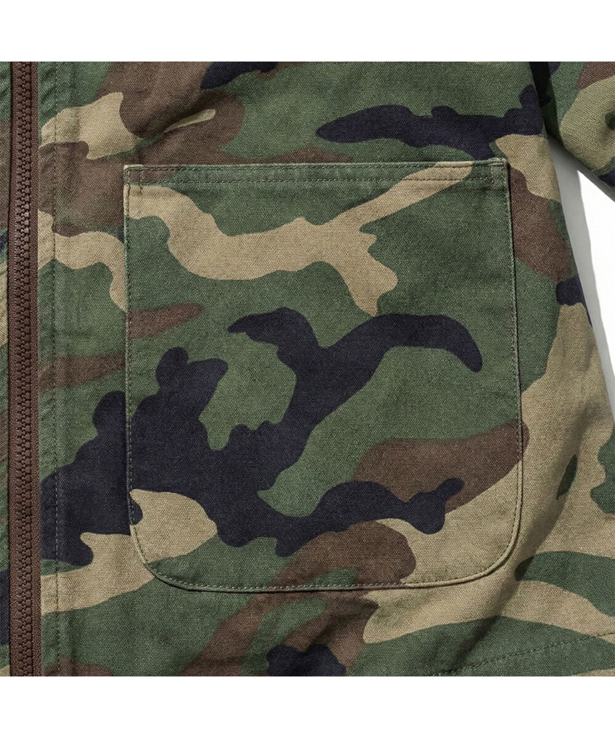 엑스트라오디너리(EXTRAORDINARY) WOODLAND RIPSTOP CAMO ZIP-UP SHIRKET CAMO