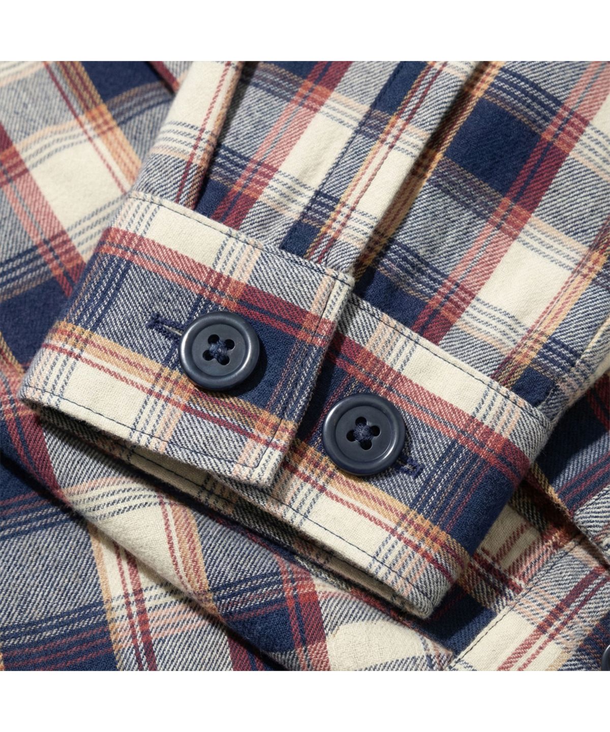 엑스트라오디너리(EXTRAORDINARY) MADRAS CHECK ZIP-UP SHIRKET NAVY