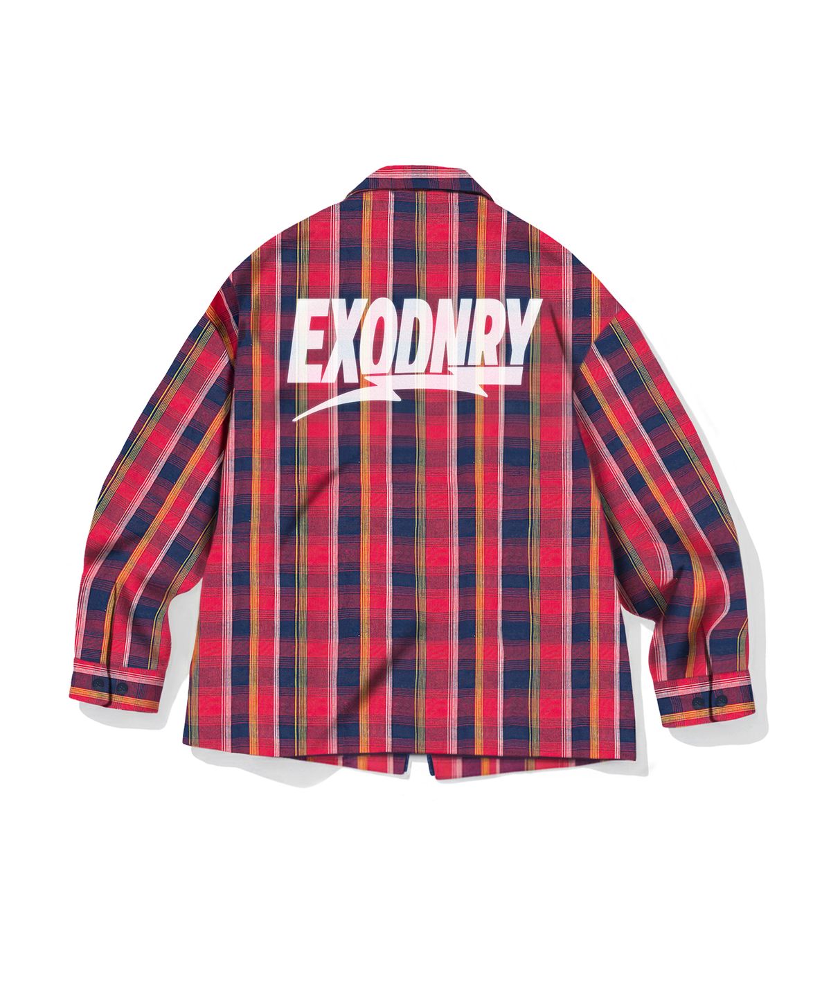 엑스트라오디너리(EXTRAORDINARY) MADRAS CHECK ZIP-UP SHIRKET RED