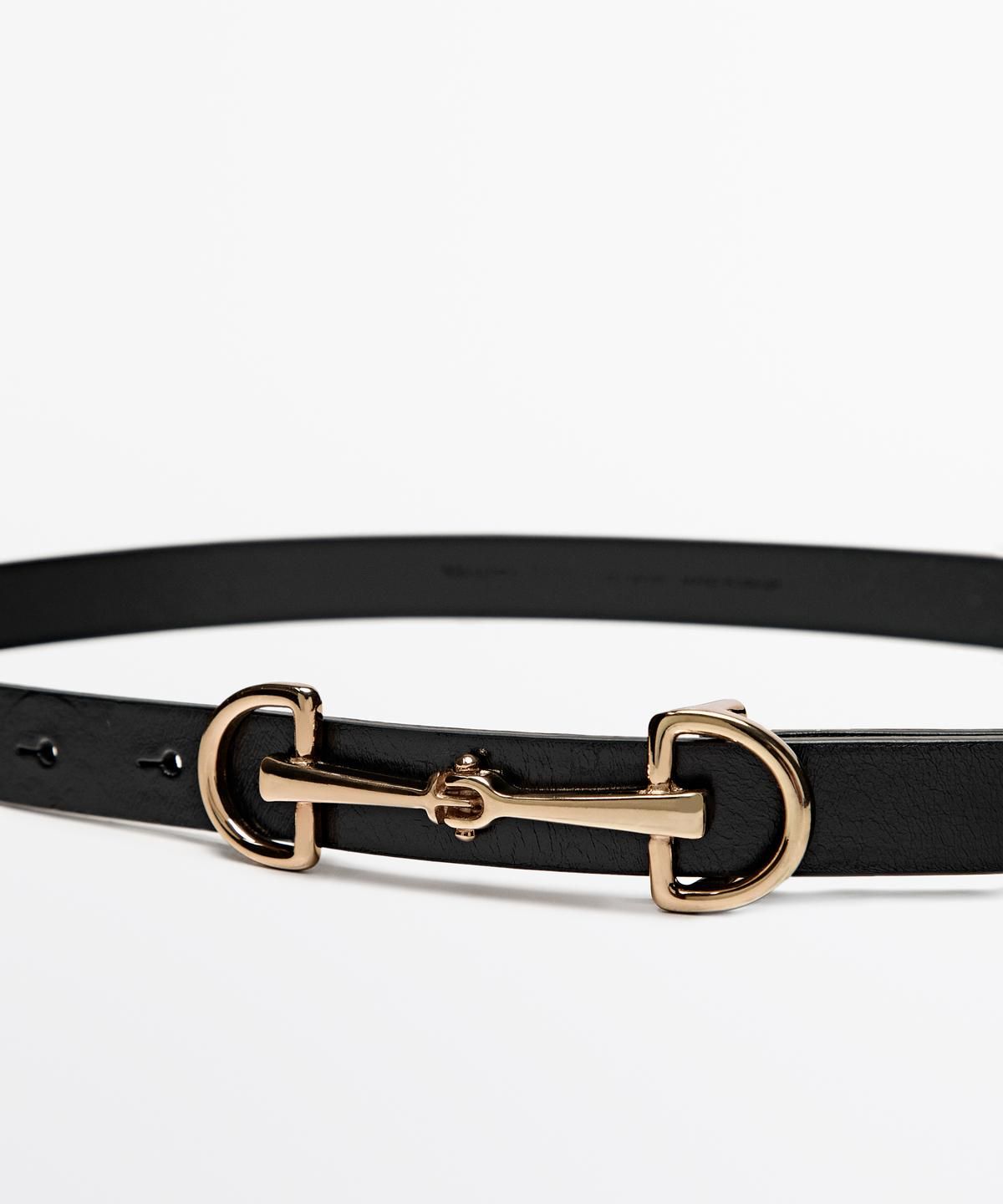 마시모두띠(MASSIMO DUTTI) 이퀘스트리안 나파 레더 벨트