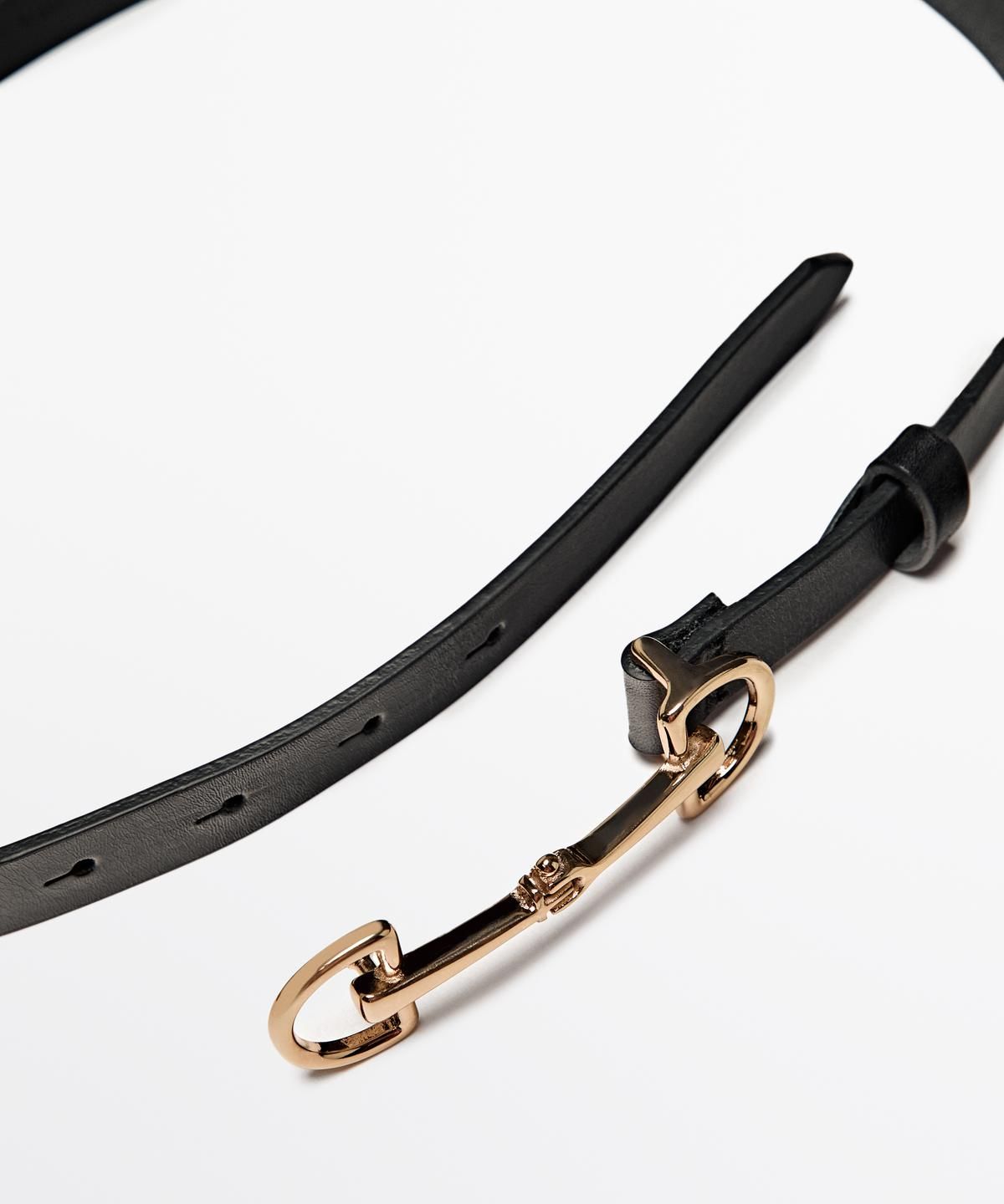 마시모두띠(MASSIMO DUTTI) 이퀘스트리안 나파 레더 벨트