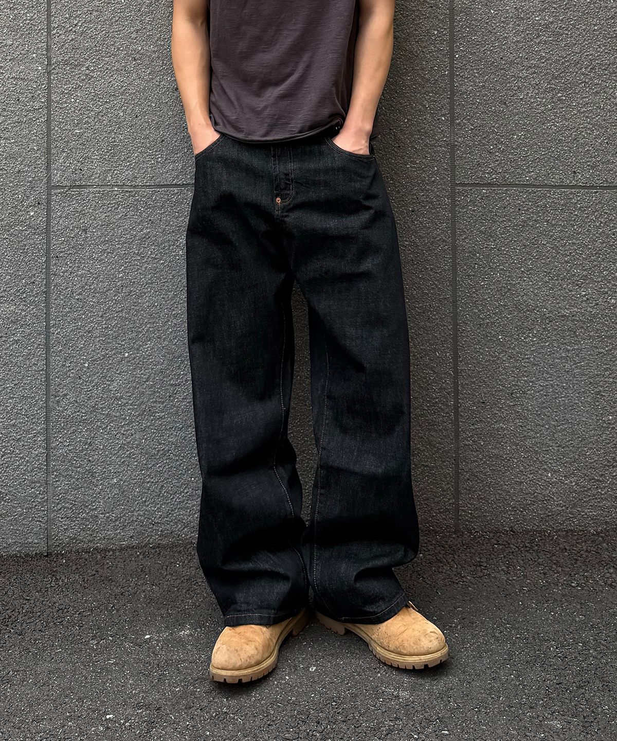 노페이머스(NOFAMOUS) 15oz Selvedge Rinsed(Wash) Jeans (Black)