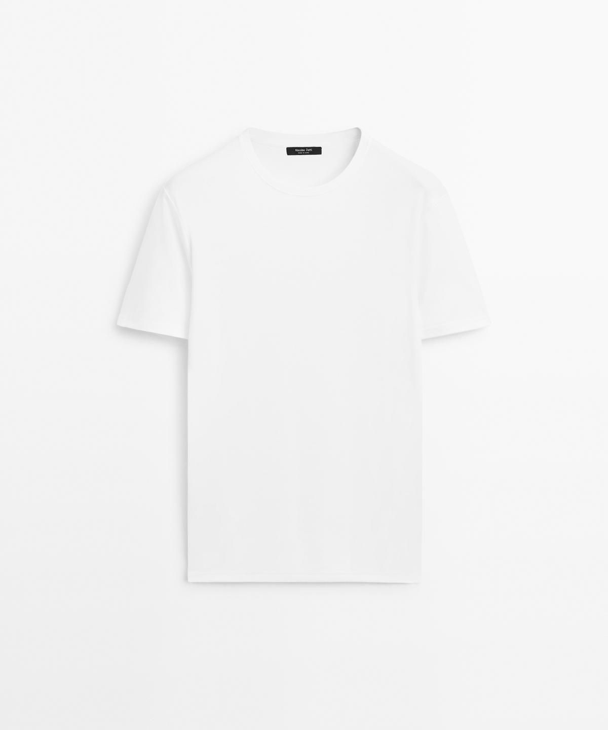 마시모두띠(MASSIMO DUTTI) 100% 머서라이즈 코튼 티셔츠