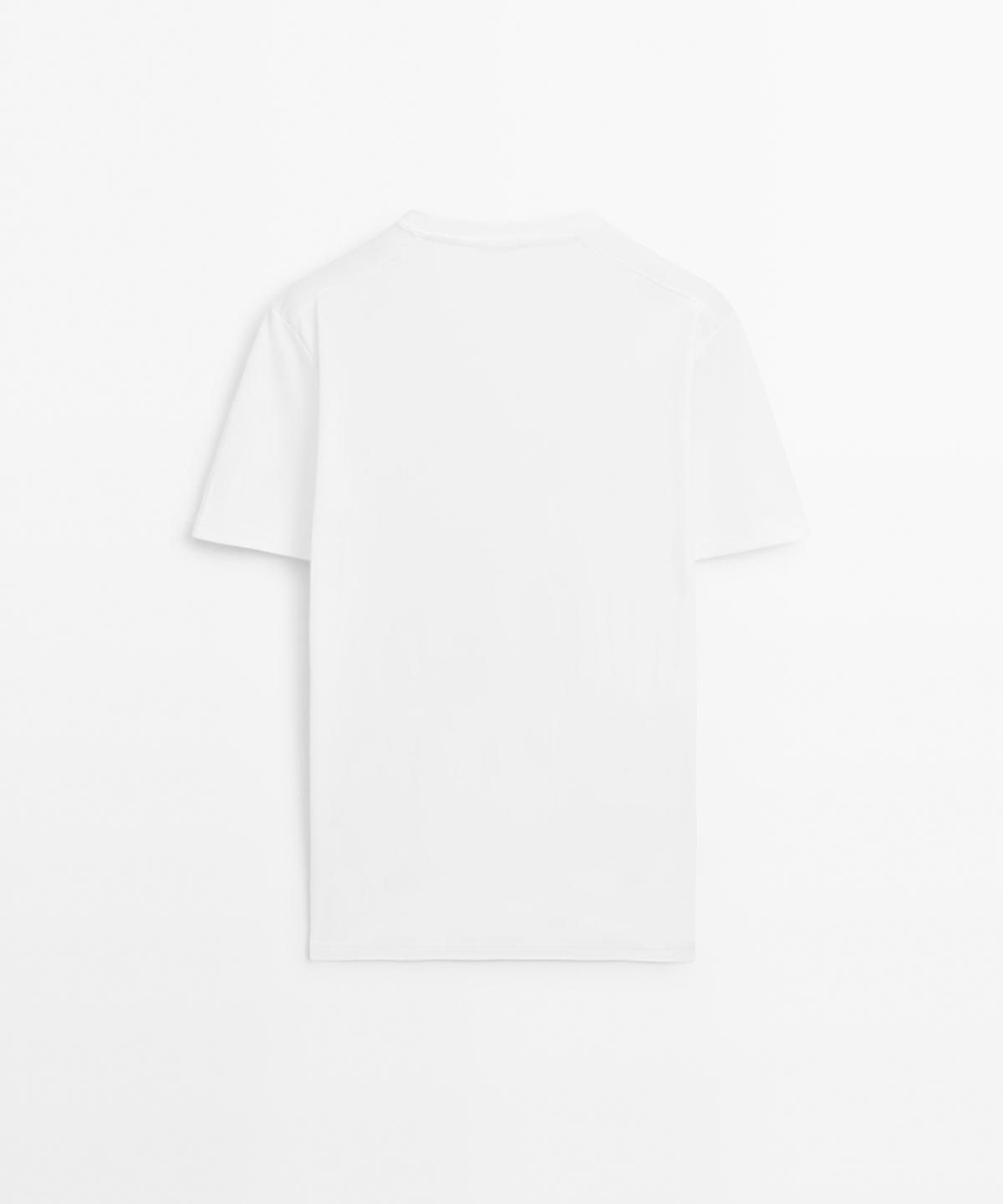 마시모두띠(MASSIMO DUTTI) 100% 머서라이즈 코튼 티셔츠