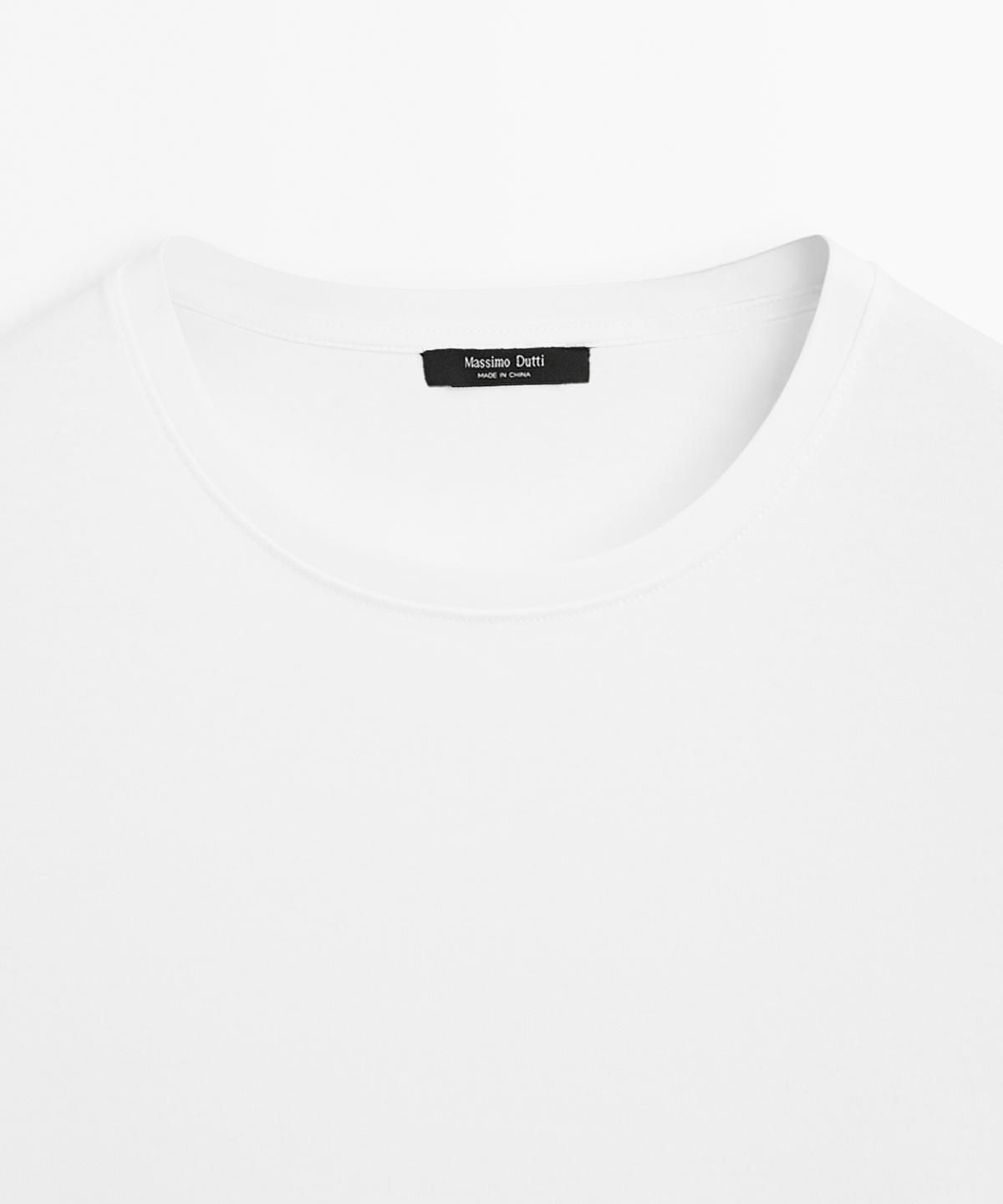 마시모두띠(MASSIMO DUTTI) 100% 머서라이즈 코튼 티셔츠