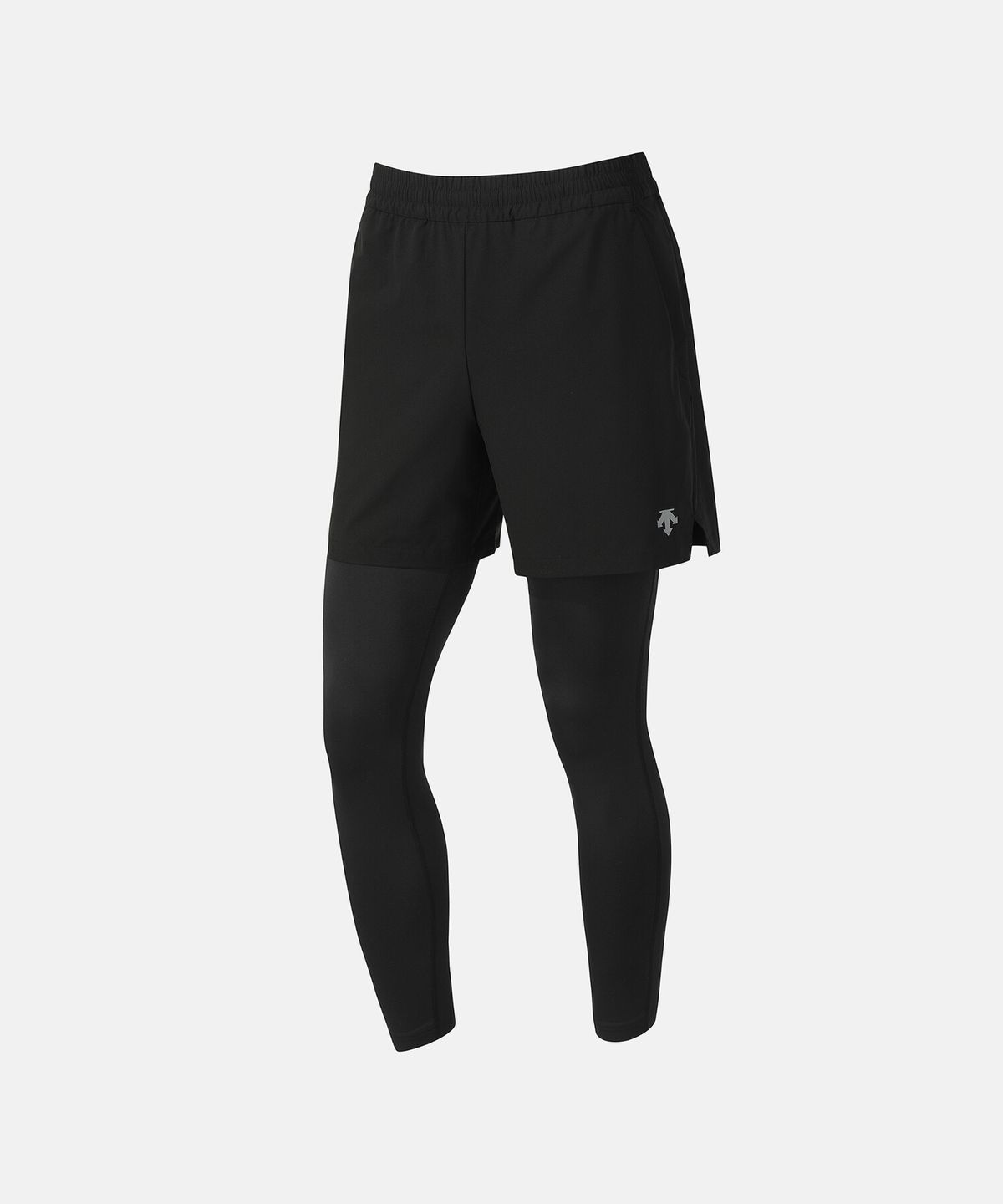 데상트(DESCENTE) 러닝 델타프로 레깅스 일체형 쇼츠 블랙 SR111RKL23