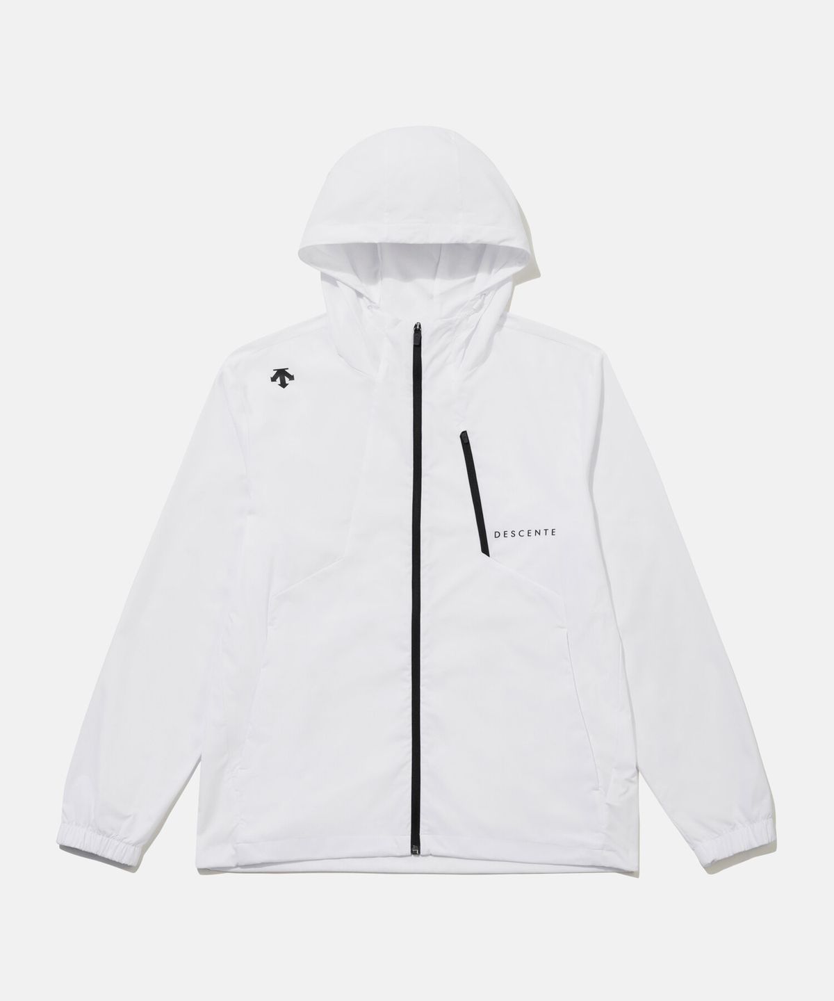 데상트(DESCENTE) 후드형 바람막이 자켓 화이트 SR123UWB11