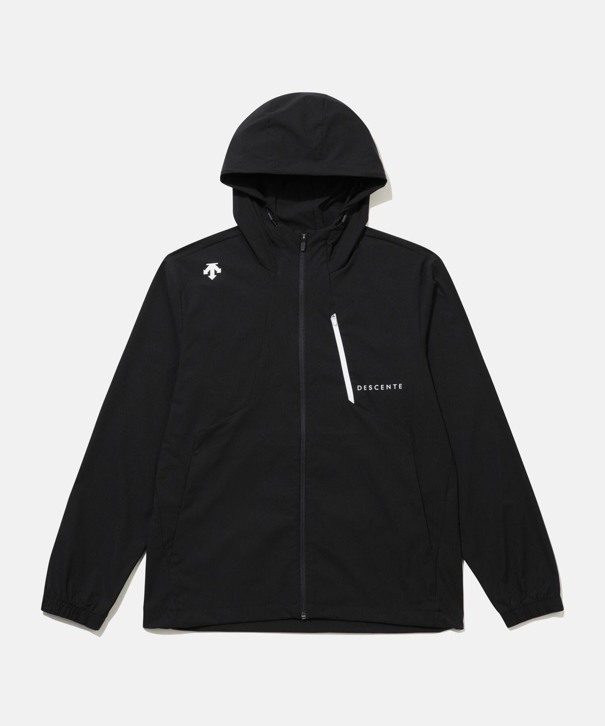 데상트(DESCENTE) 후드형 바람막이 자켓 블랙 SR123UWB11