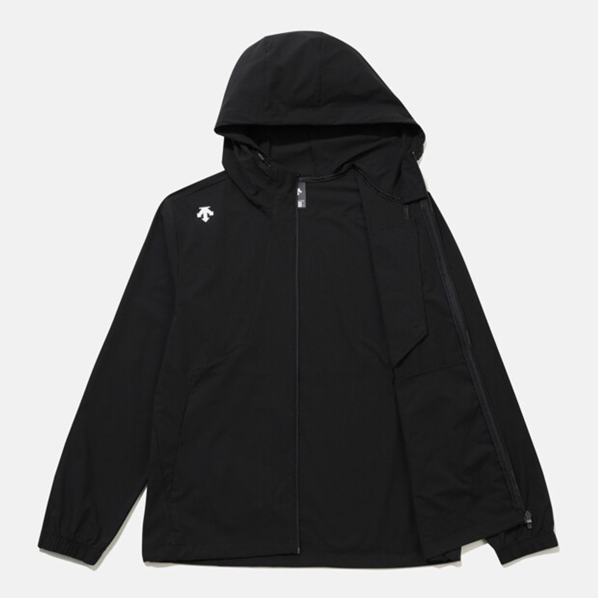 데상트(DESCENTE) 후드형 바람막이 자켓 블랙 SR123UWB11