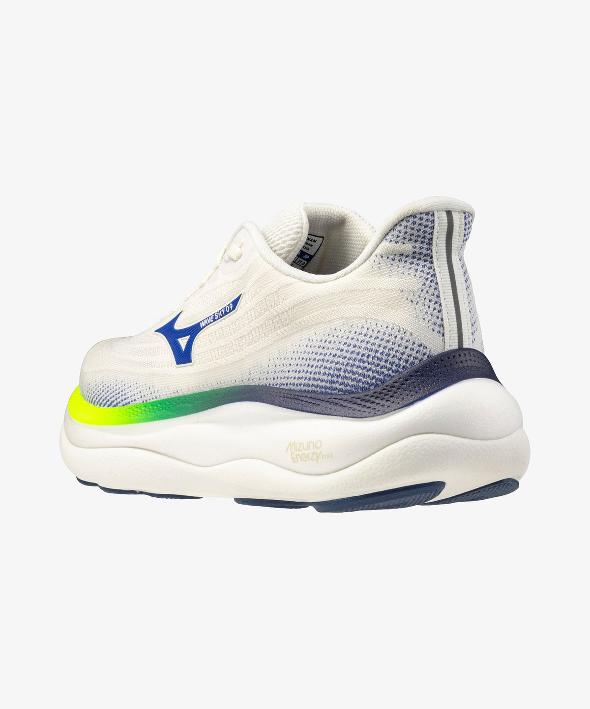 미즈노(MIZUNO) (남성) 웨이브 스카이 9 슈퍼와이드 - 스노우 화이트:서프 더 웹:라이트닝 옐로우 / J1GC251151